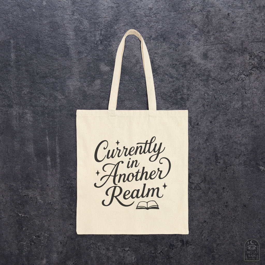 Currently in Another Realm Canvas Tote
