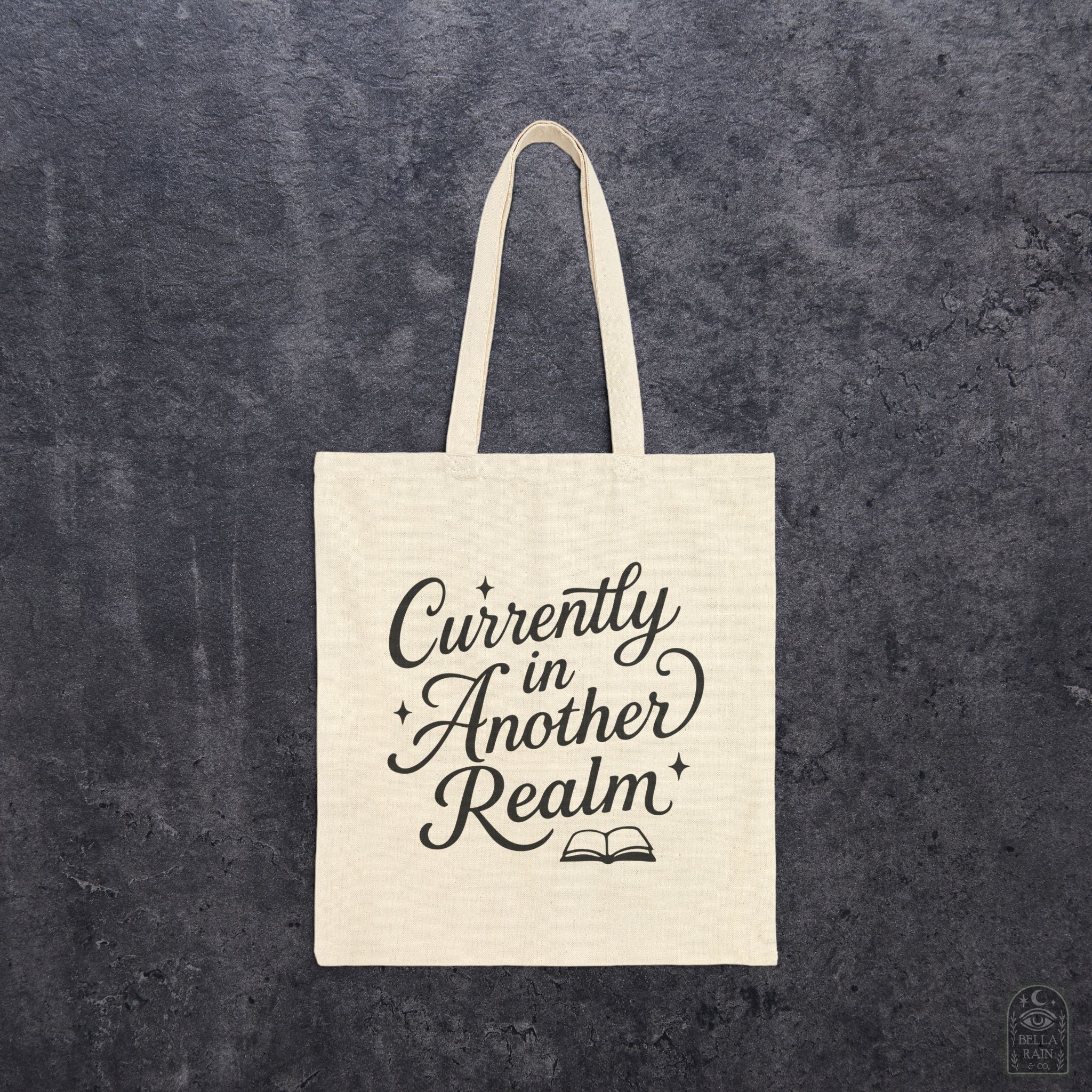 Currently in Another Realm Canvas Tote