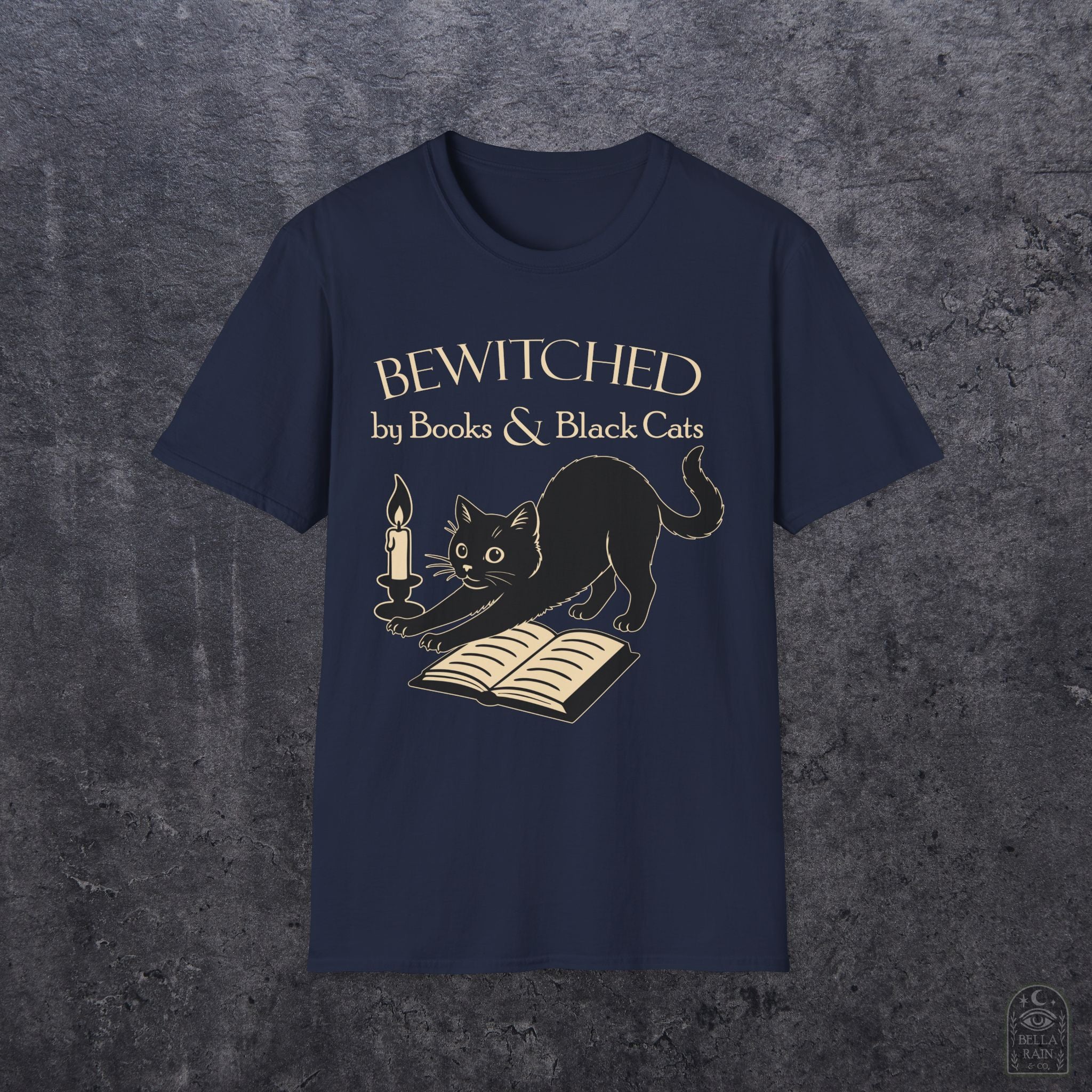 Bewitched by Books & Black Cats Unisex Softstyle T-Shirt
