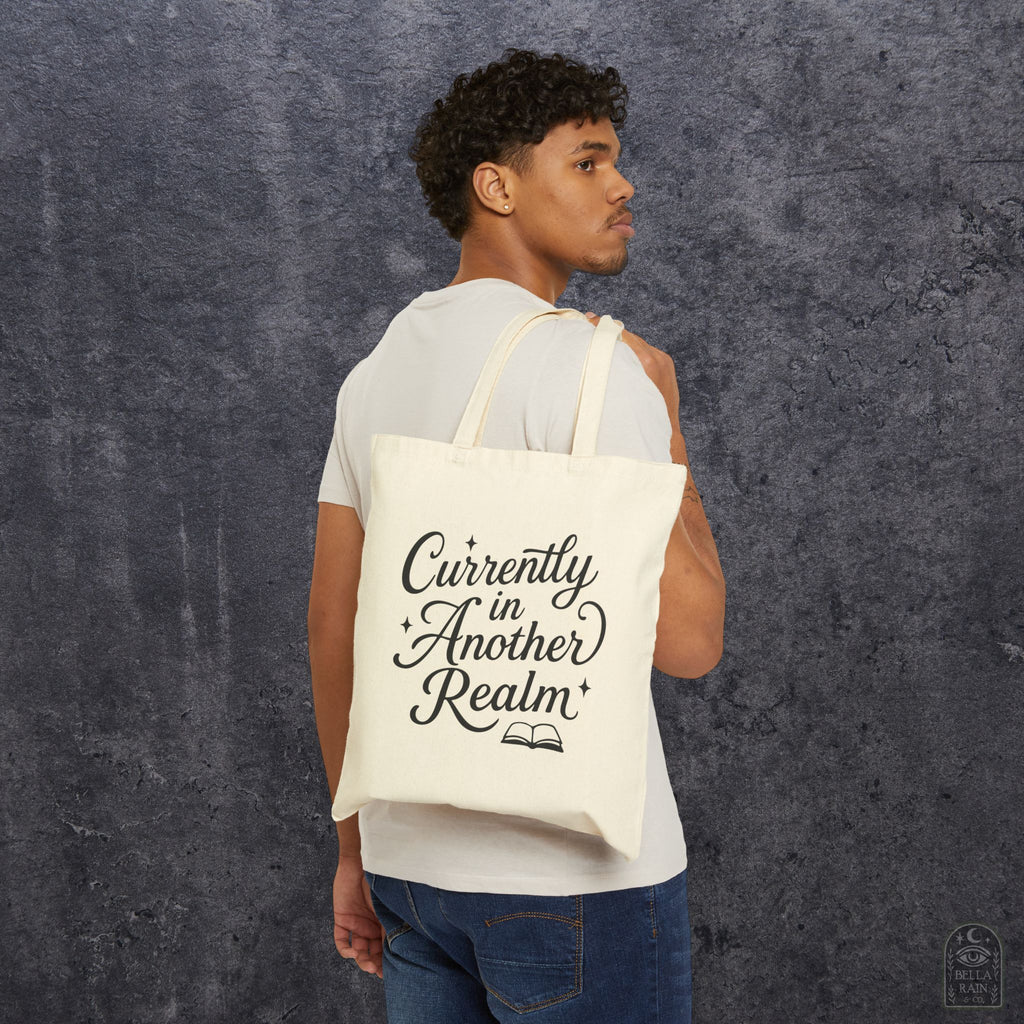 Currently in Another Realm Canvas Tote