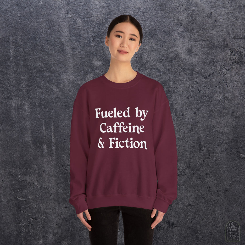 Fueled by Caffeine & Fiction  Crewneck Sweatshirt
