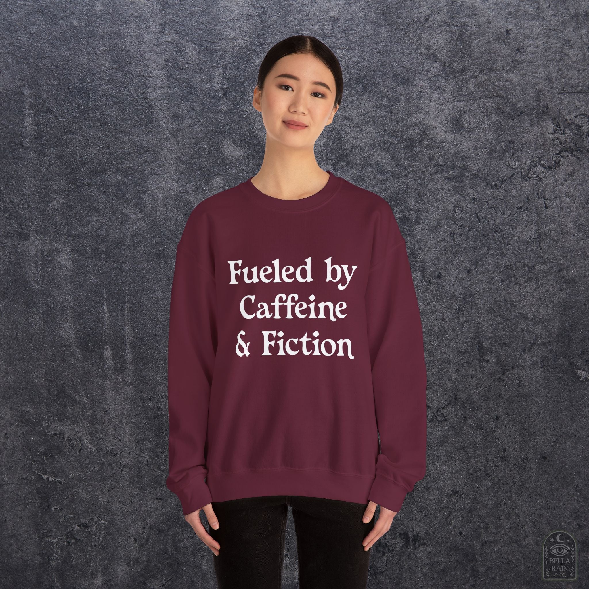 Fueled by Caffeine & Fiction  Crewneck Sweatshirt