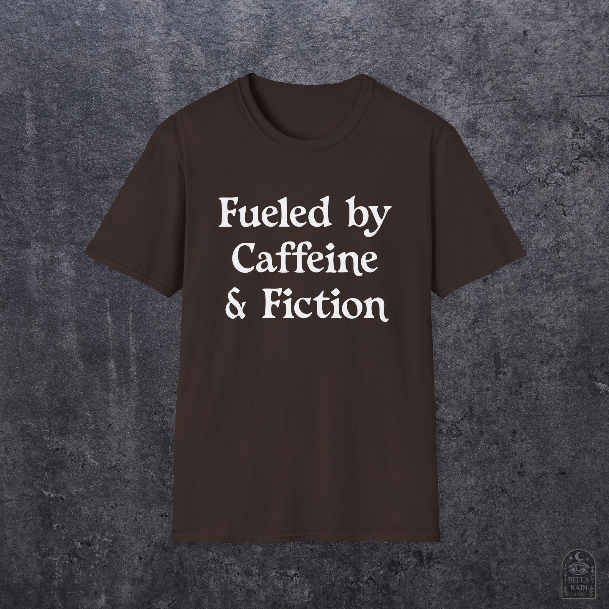 Fueled by Caffeine & Fiction Unisex Softstyle T-Shirt