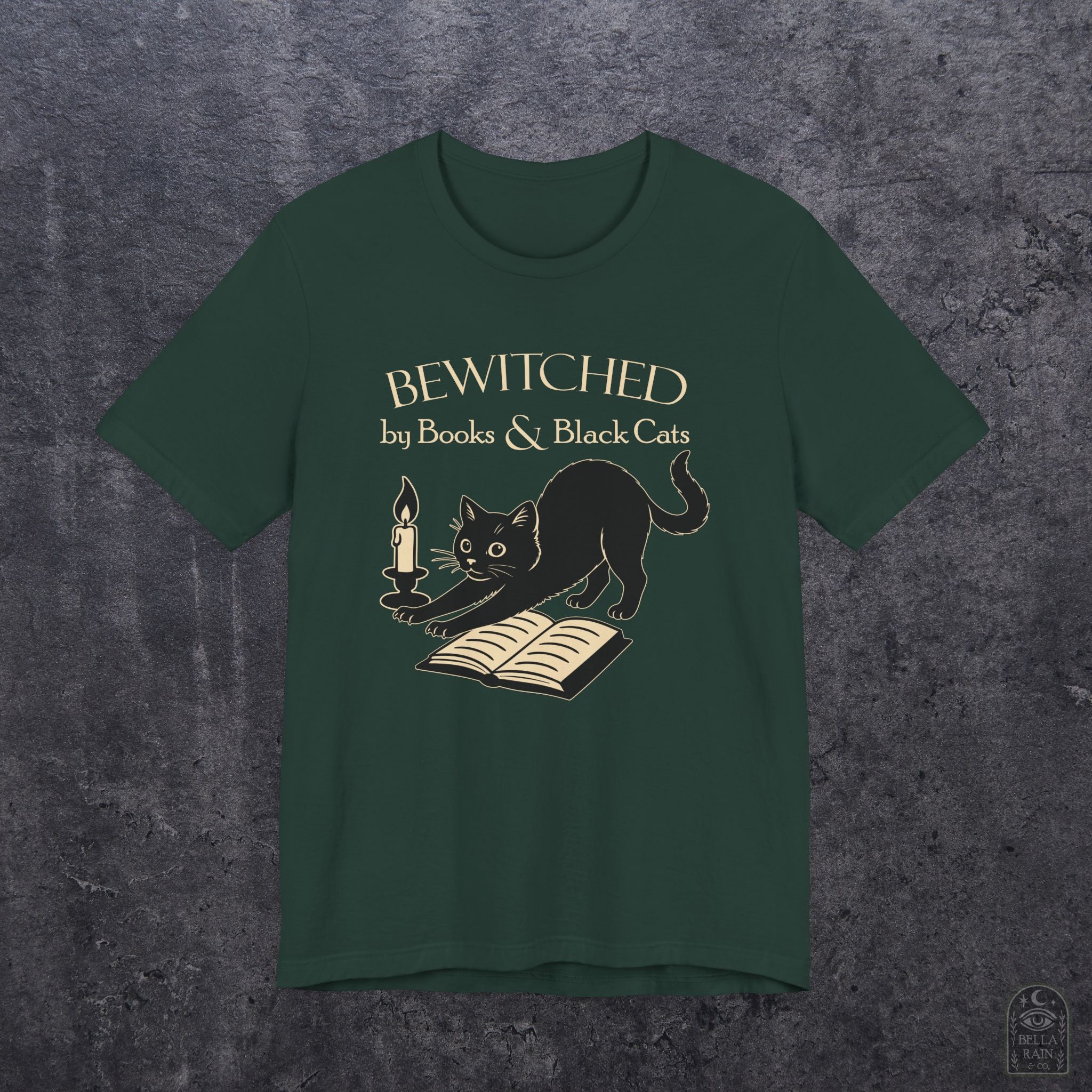 Bewitched by Books & Black Cats PREMIUM T-Shirt