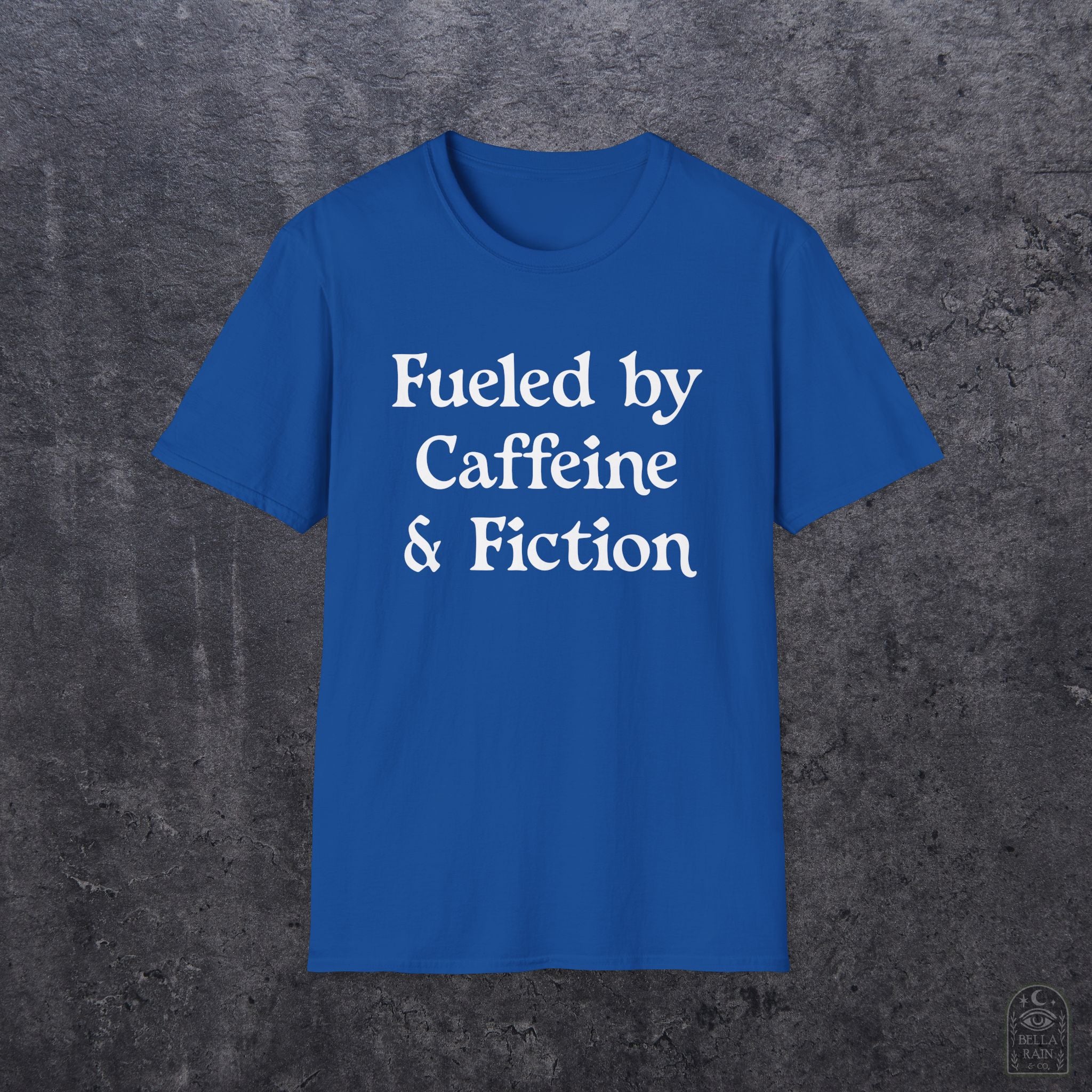 Fueled by Caffeine & Fiction Unisex Softstyle T-Shirt