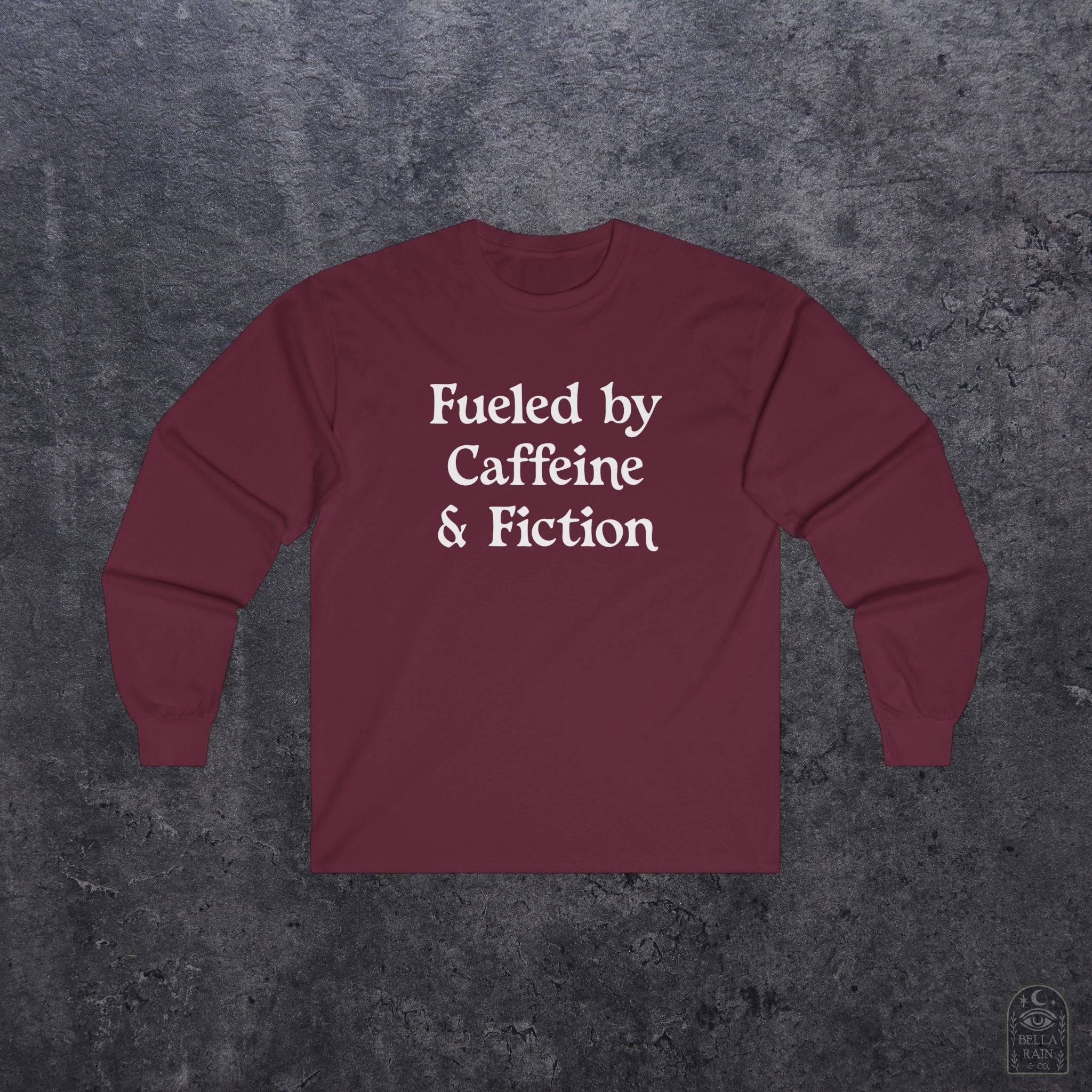 Fueled by Caffeine & Fiction Unisex Long Sleeve Tee