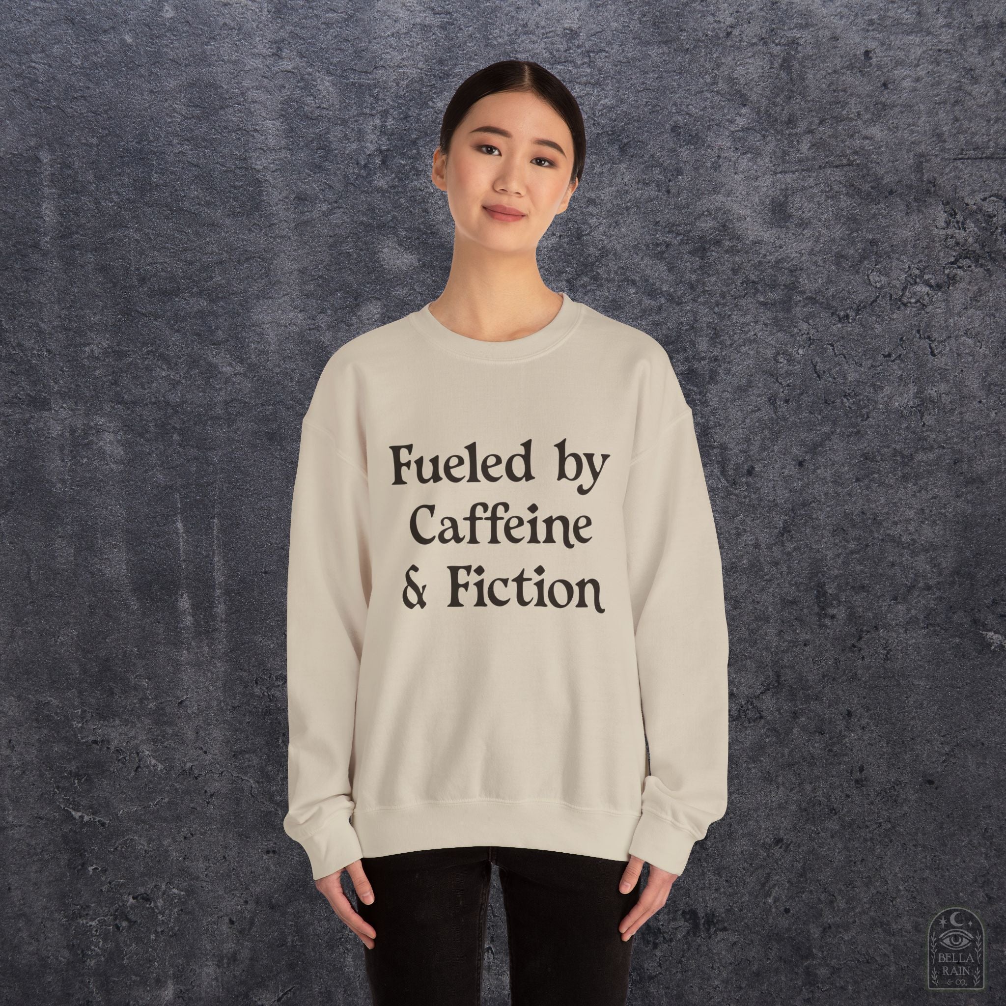 Fueled by Caffeine & Fiction  Crewneck Sweatshirt