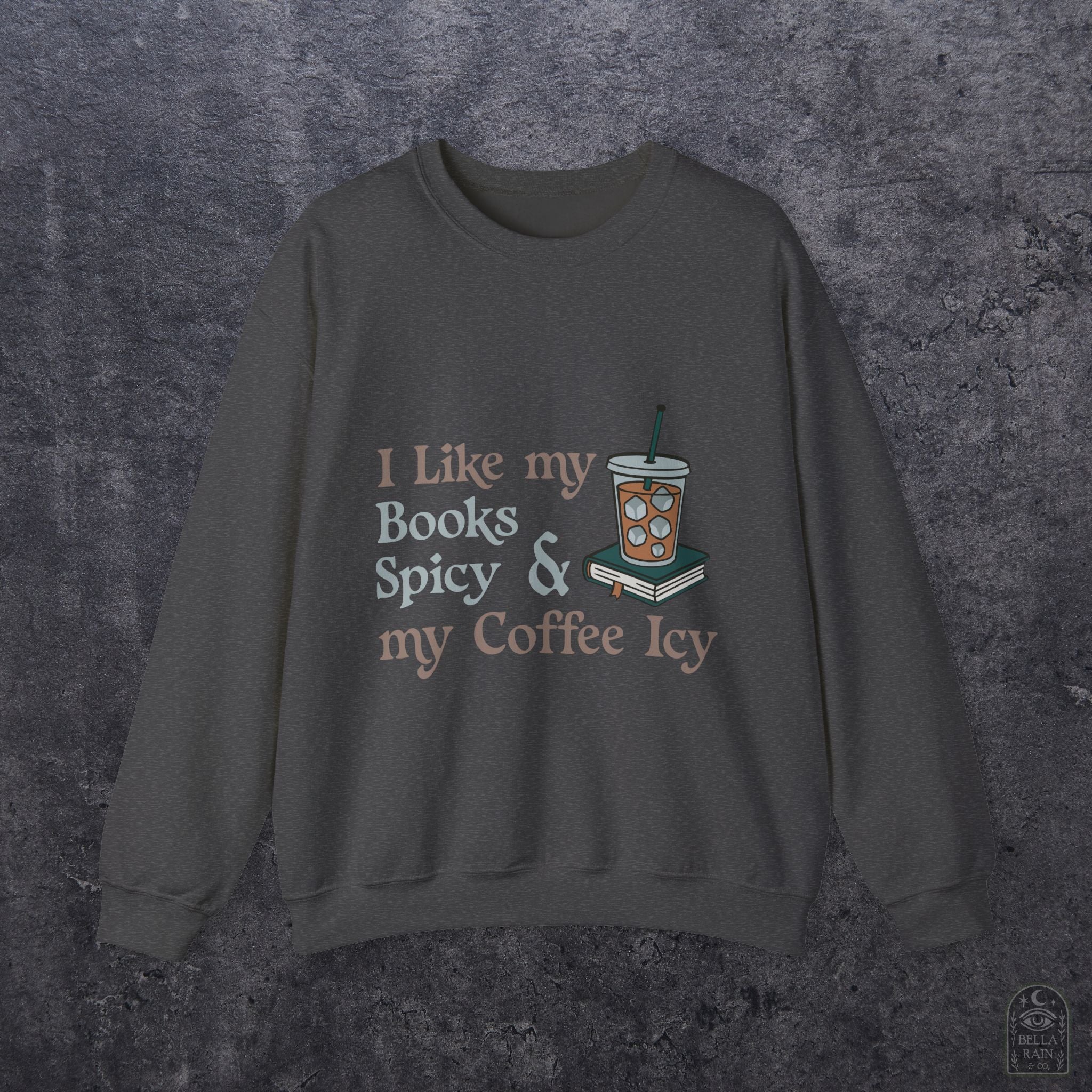 Spicy Books & Icy Coffee Crewneck Sweatshirt