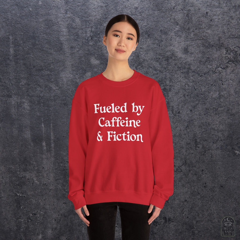 Fueled by Caffeine & Fiction  Crewneck Sweatshirt