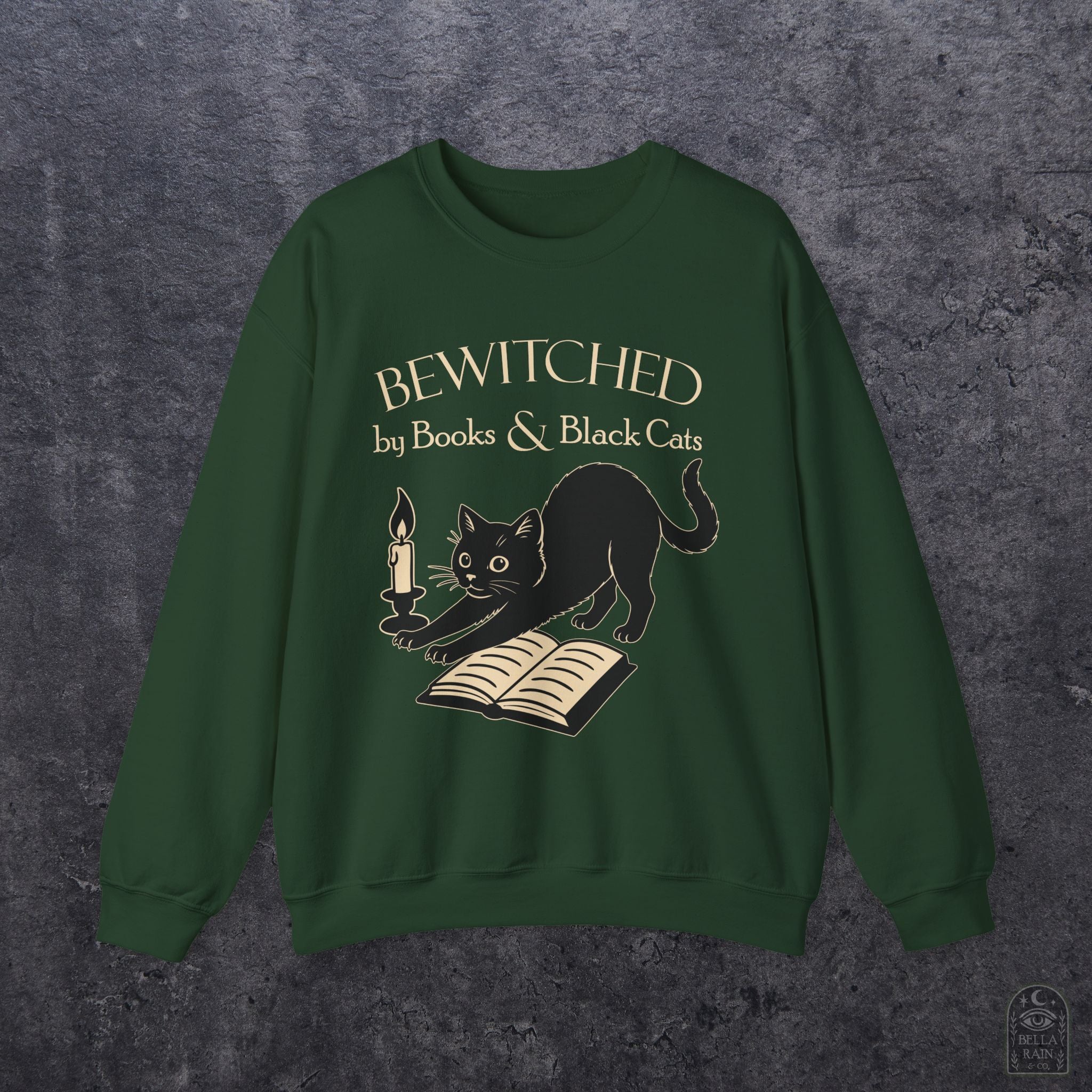 Bewitched by Books & Black Cats Crewneck Sweatshirt