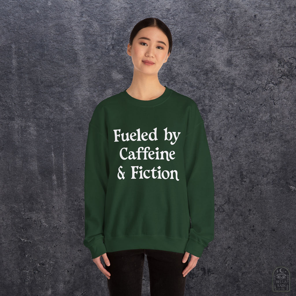 Fueled by Caffeine & Fiction  Crewneck Sweatshirt