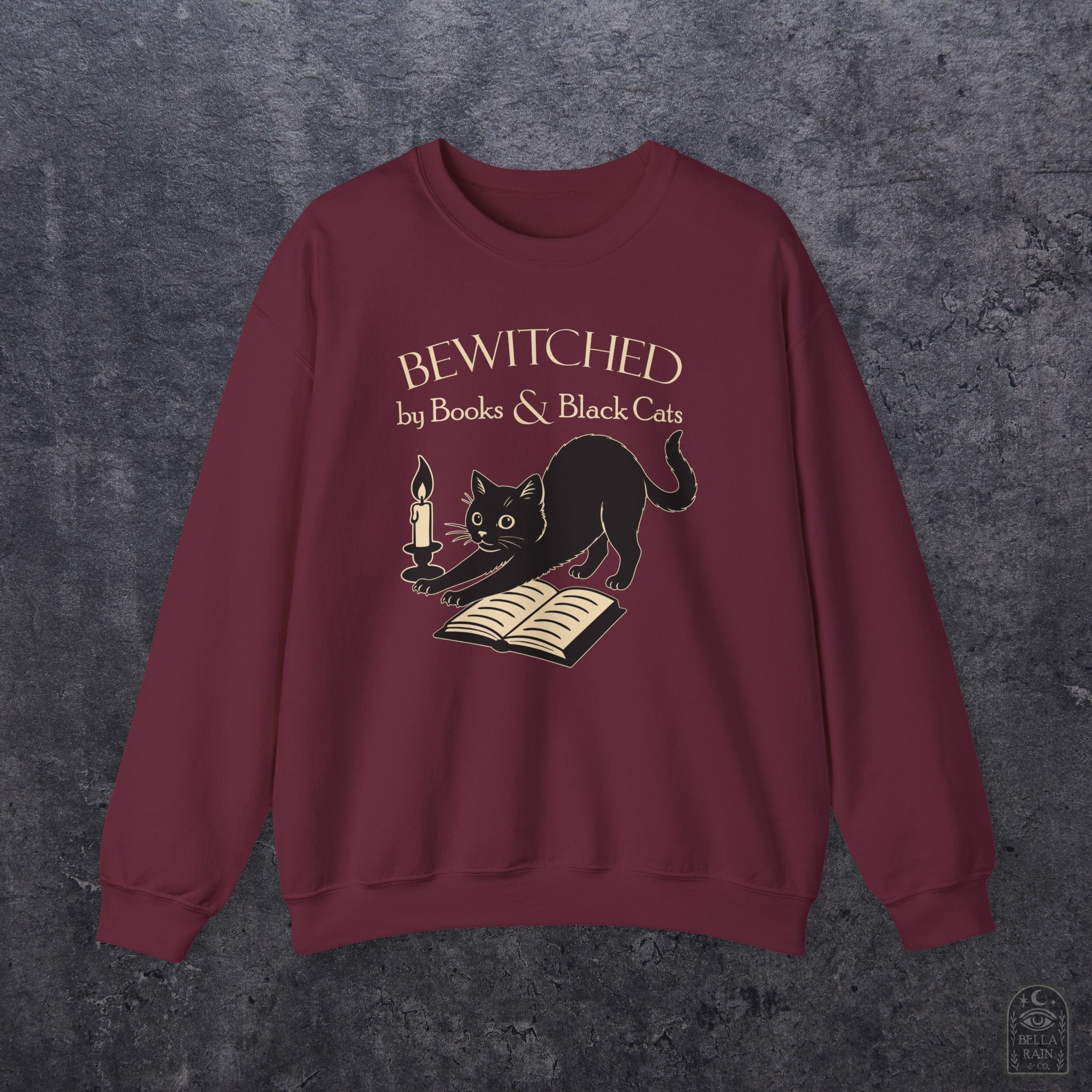 Bewitched by Books & Black Cats Crewneck Sweatshirt