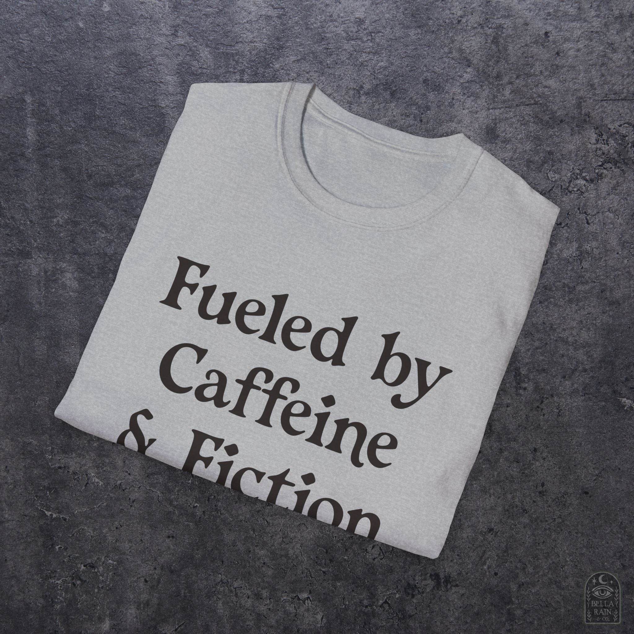Fueled by Caffeine & Fiction Unisex Softstyle T-Shirt