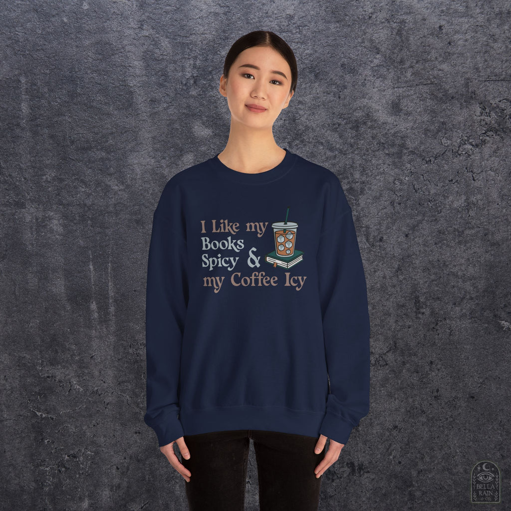 Spicy Books & Icy Coffee Crewneck Sweatshirt