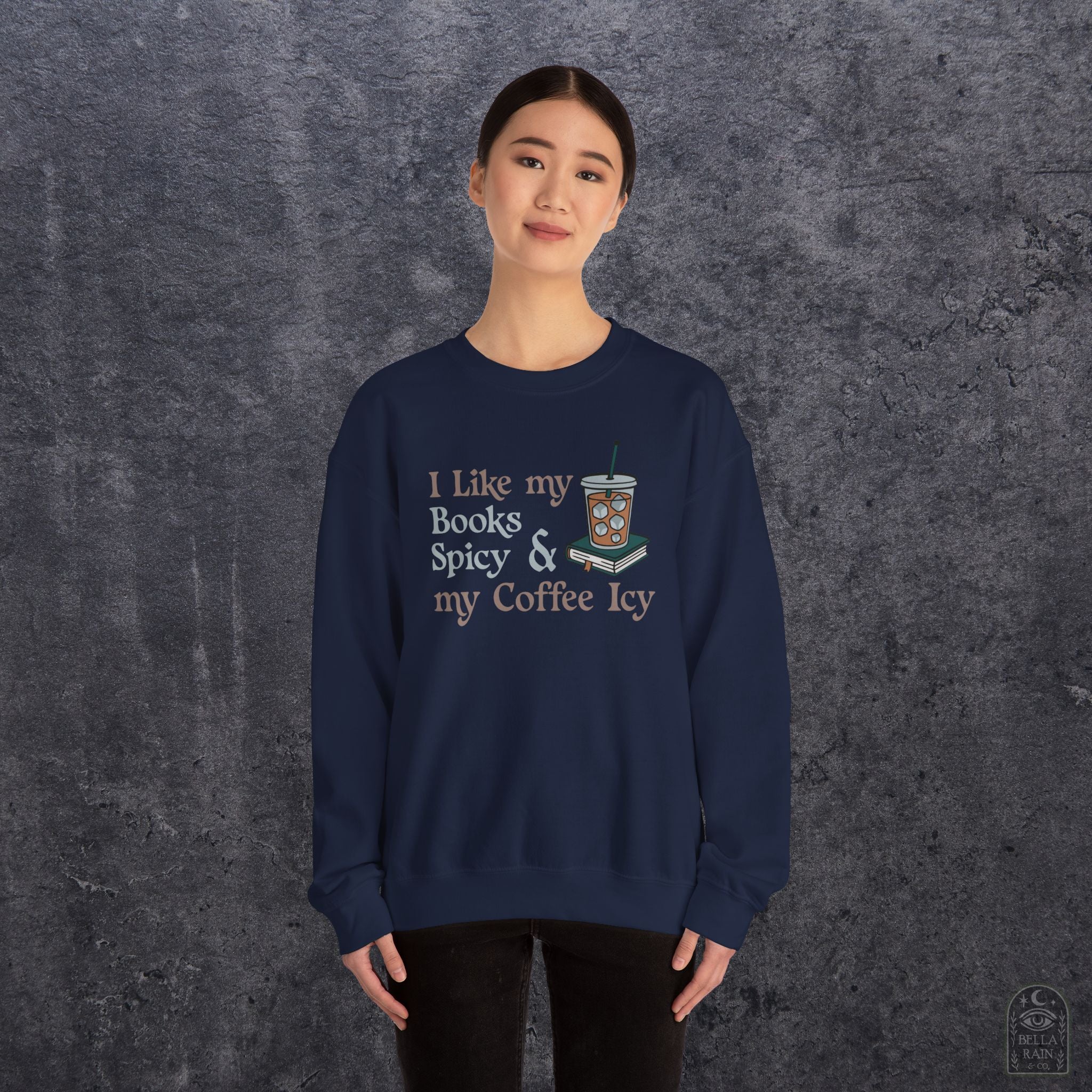 Spicy Books & Icy Coffee Crewneck Sweatshirt
