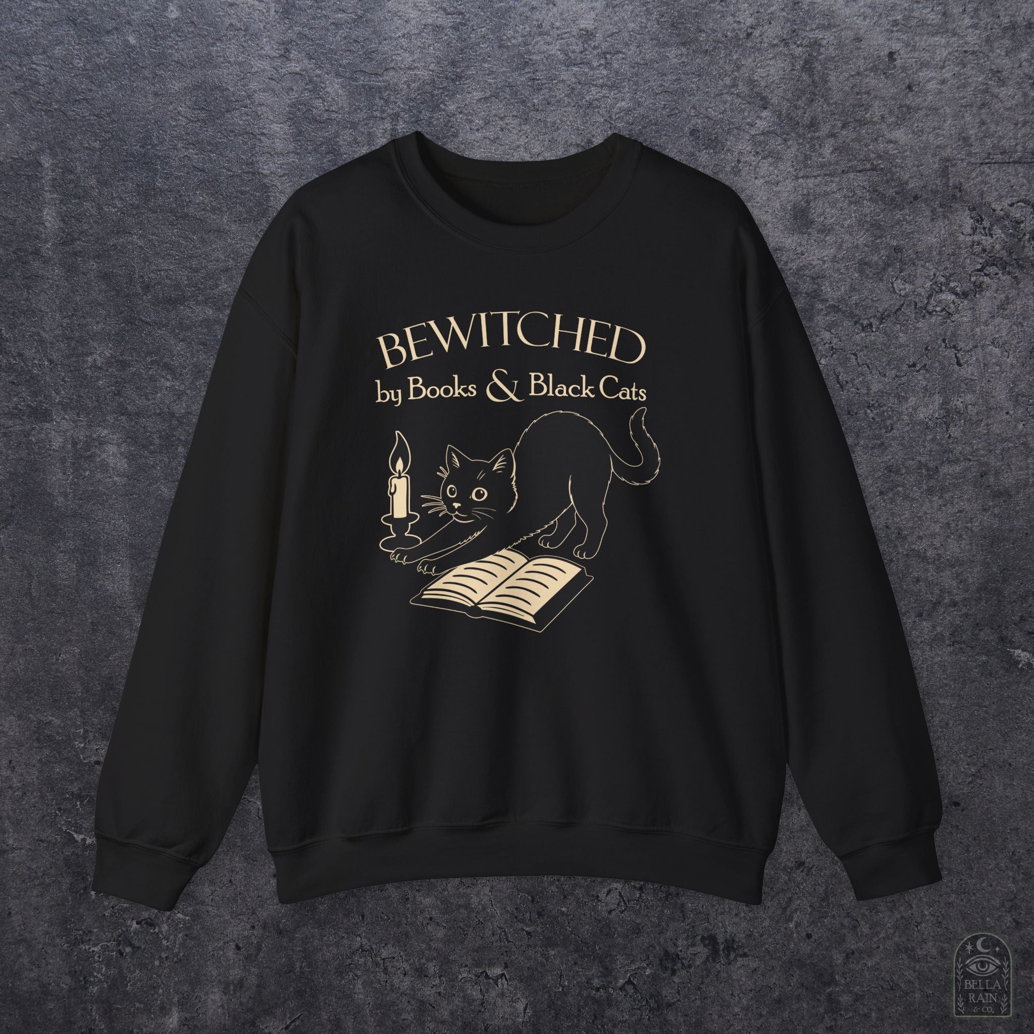 Bewitched by Books & Black Cats Crewneck Sweatshirt