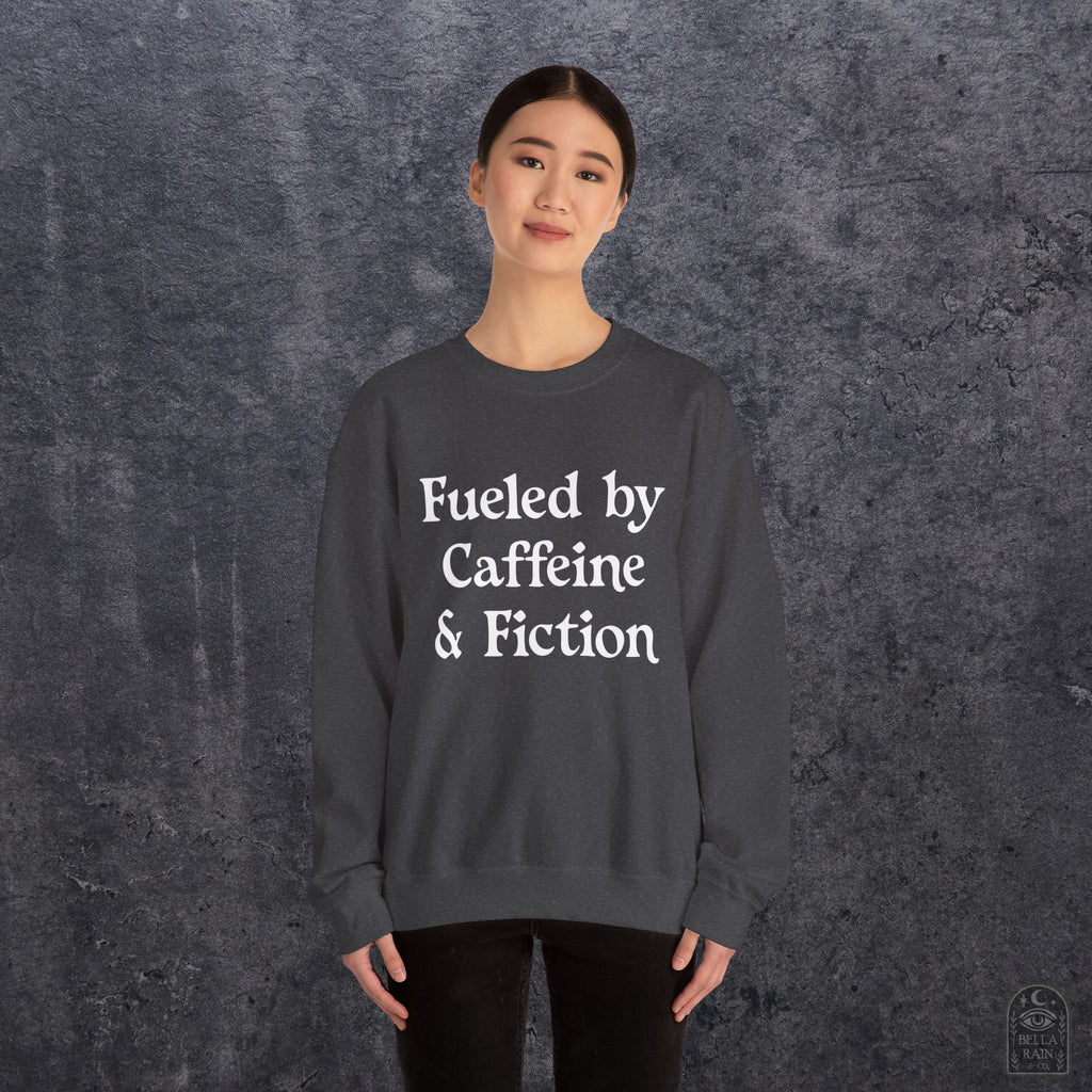 Fueled by Caffeine & Fiction  Crewneck Sweatshirt