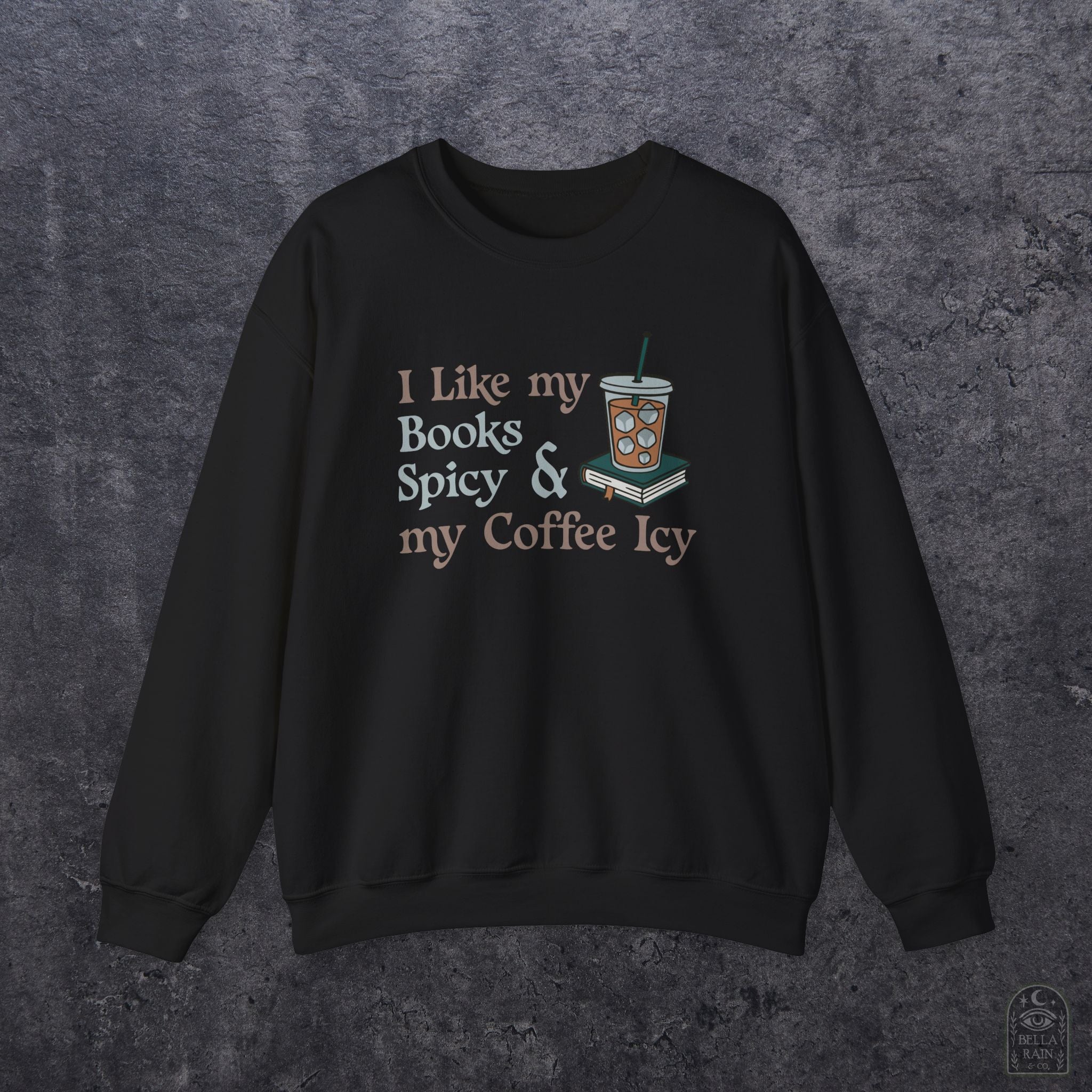 Spicy Books & Icy Coffee Crewneck Sweatshirt