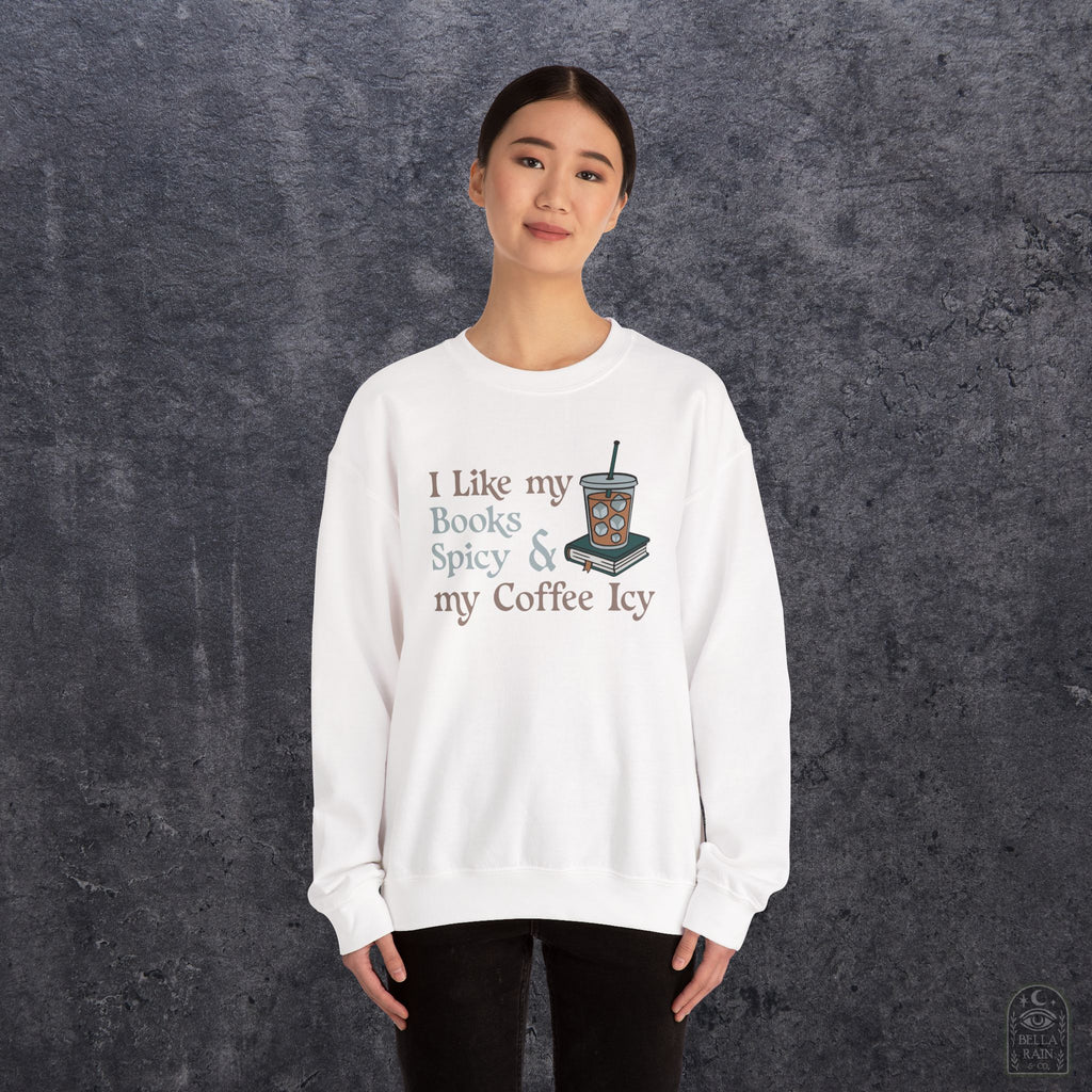 Spicy Books & Icy Coffee Crewneck Sweatshirt