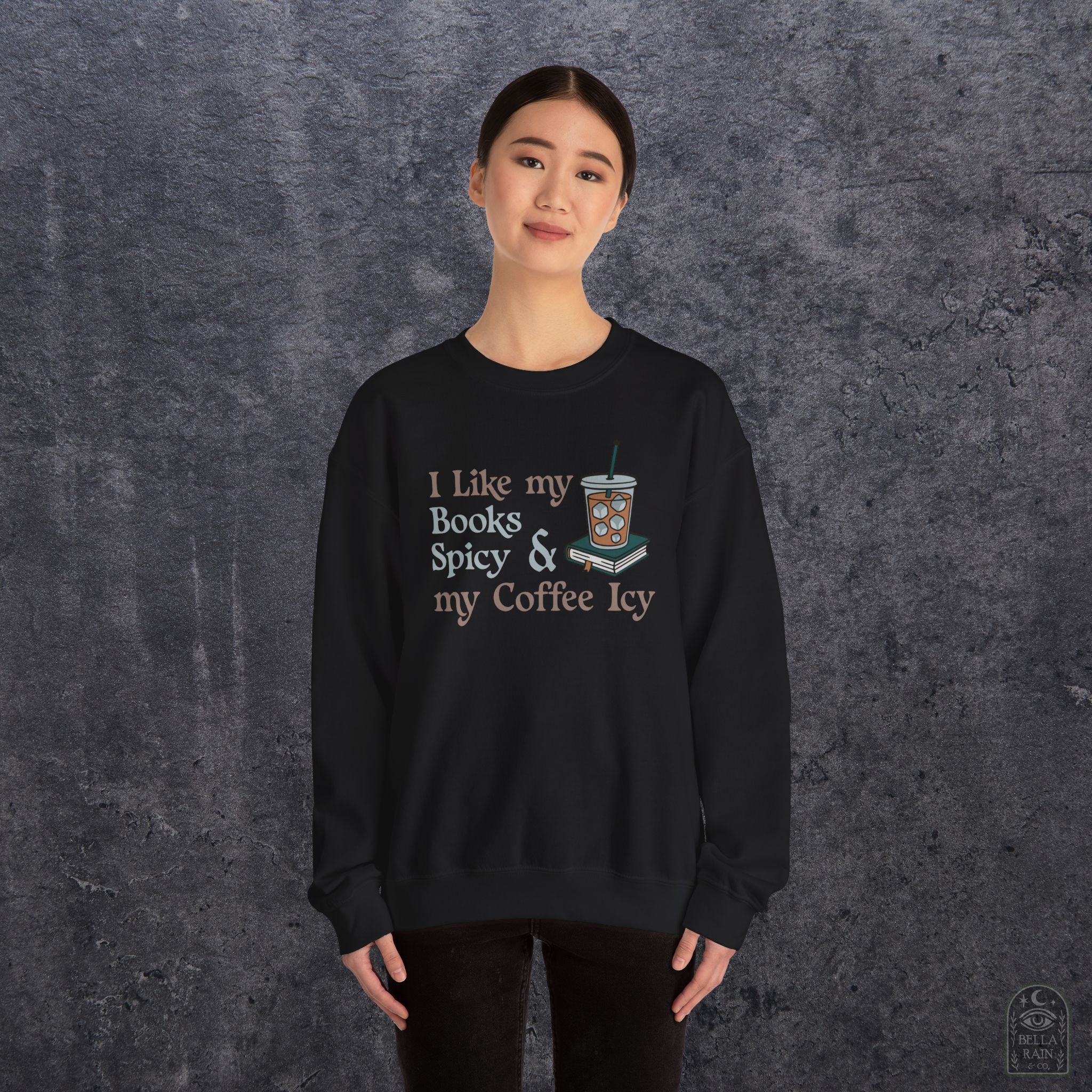 Spicy Books & Icy Coffee Crewneck Sweatshirt