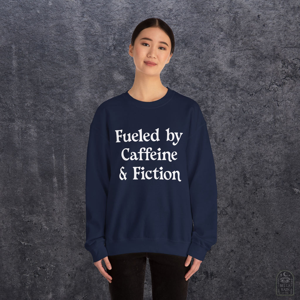 Fueled by Caffeine & Fiction  Crewneck Sweatshirt