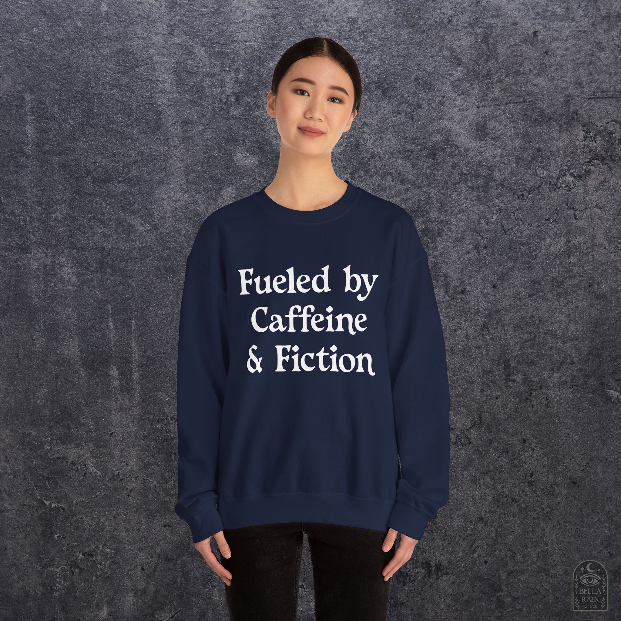 Fueled by Caffeine & Fiction  Crewneck Sweatshirt