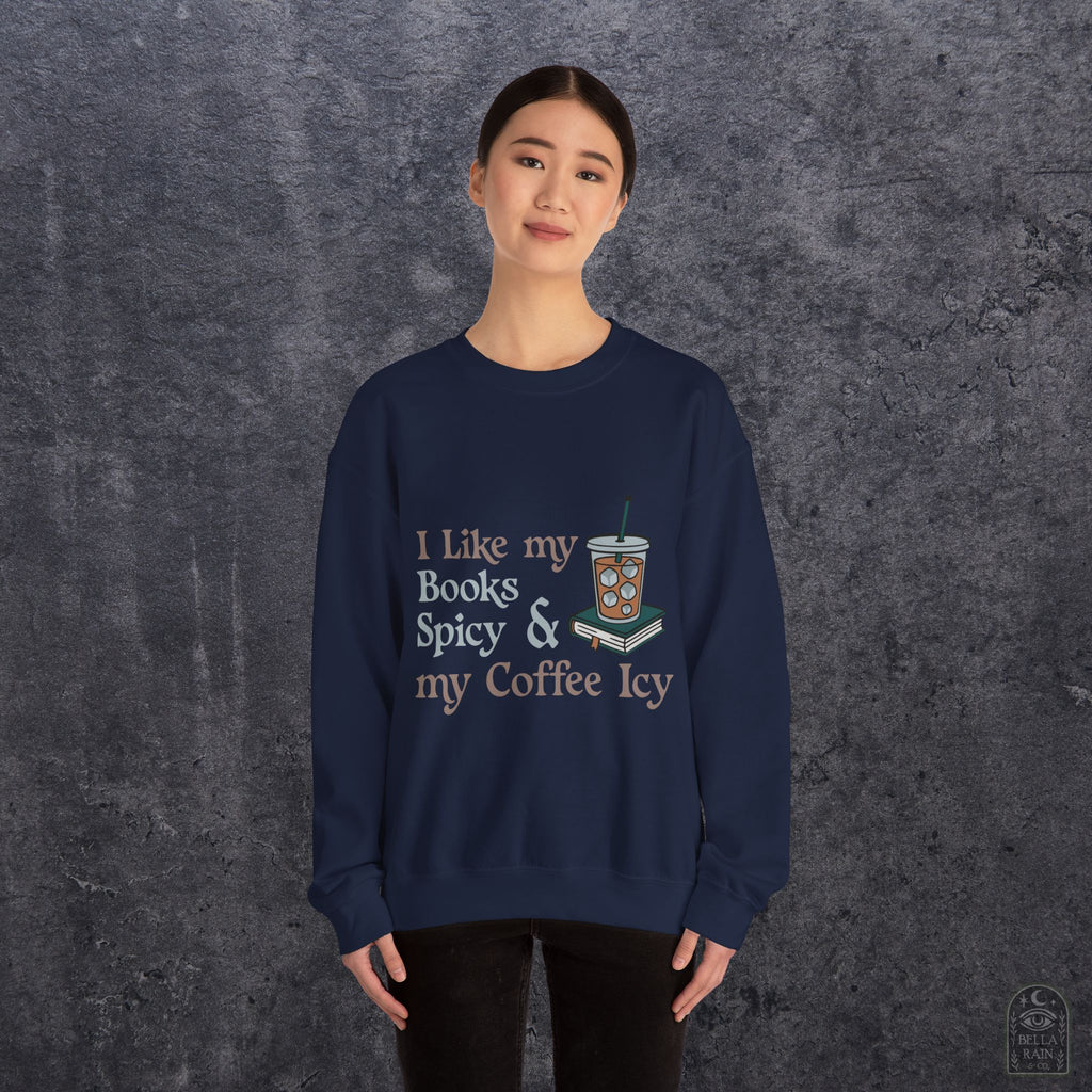 Spicy Books & Icy Coffee Crewneck Sweatshirt