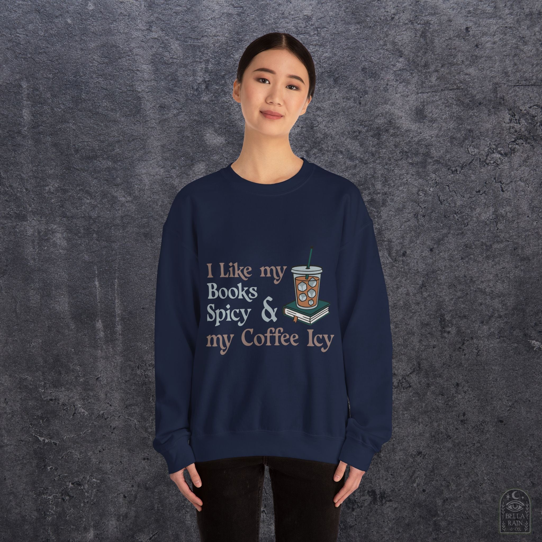 Spicy Books & Icy Coffee Crewneck Sweatshirt