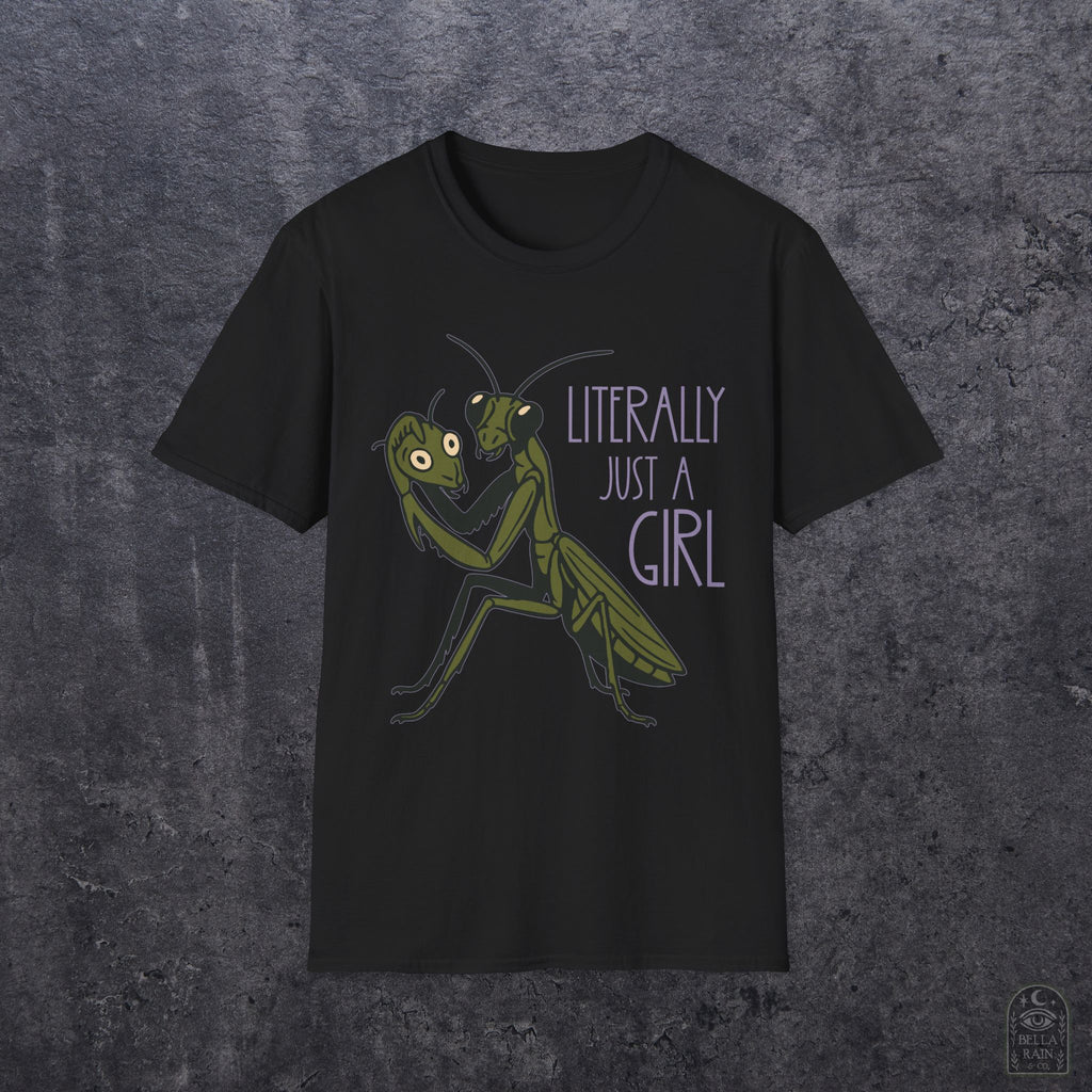 Praying Mantis Just a Girl Unisex Softstyle T-Shirt