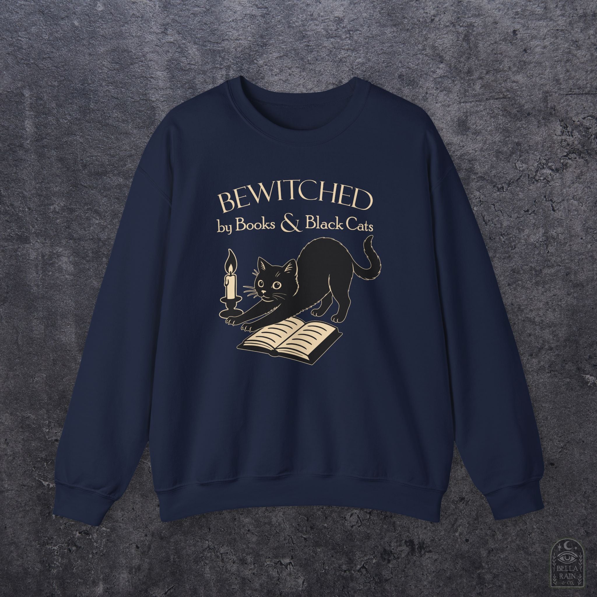 Bewitched by Books & Black Cats Crewneck Sweatshirt