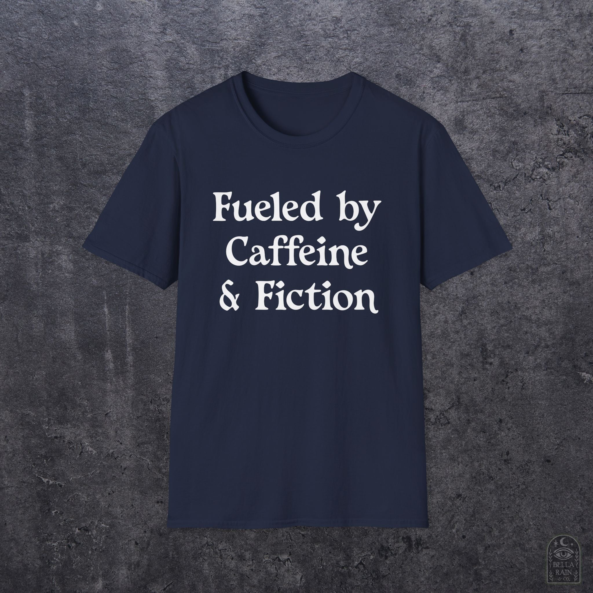 Fueled by Caffeine & Fiction Unisex Softstyle T-Shirt