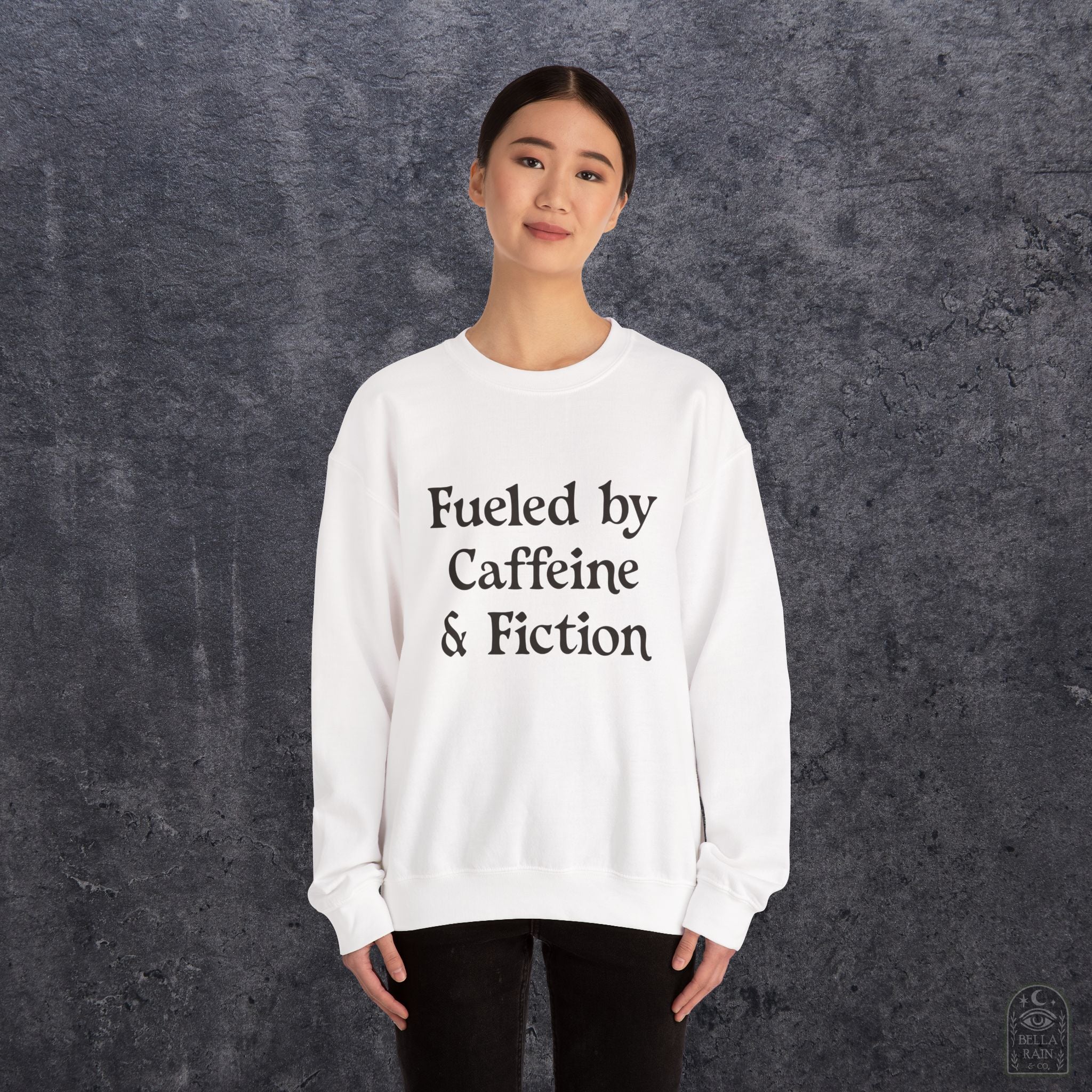 Fueled by Caffeine & Fiction  Crewneck Sweatshirt