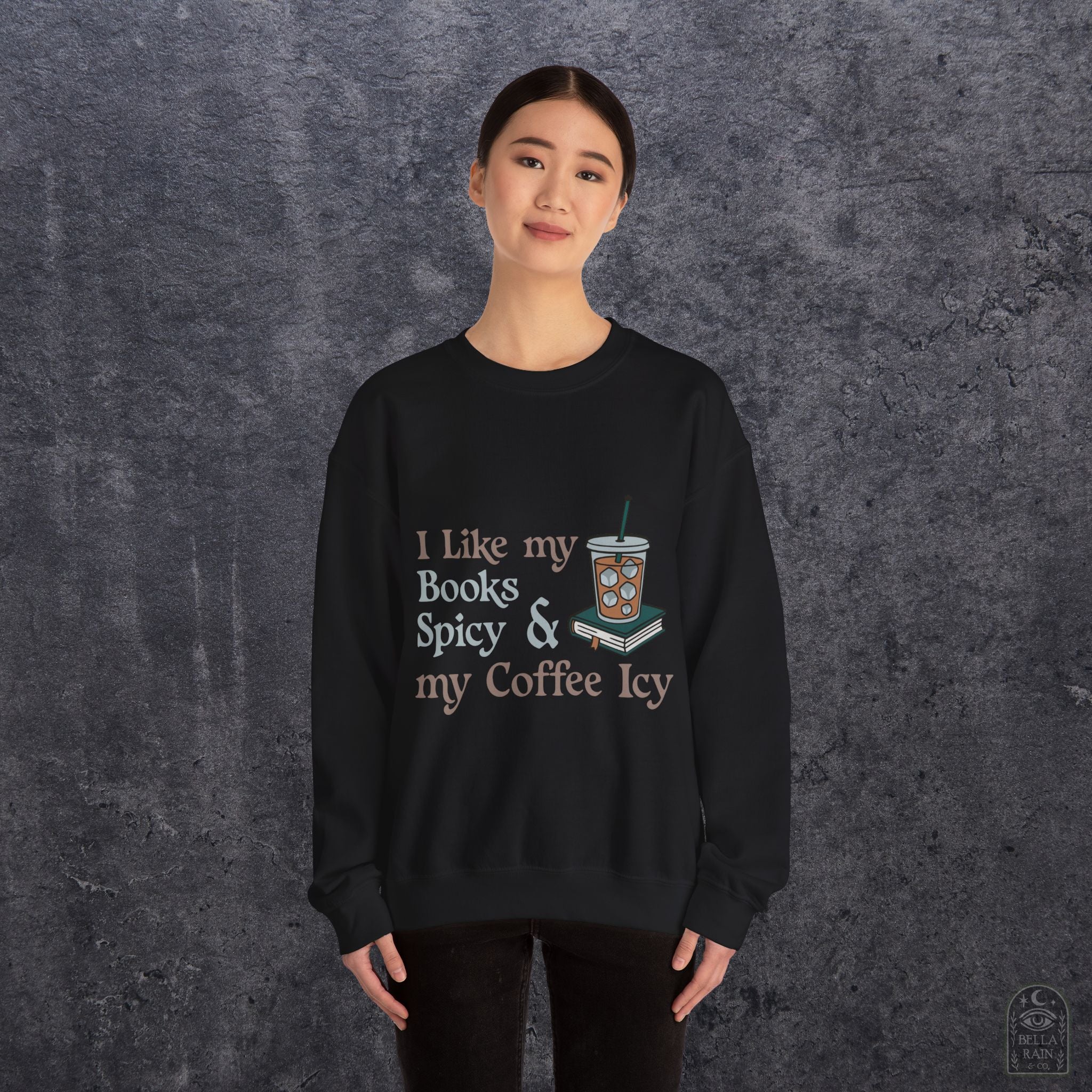 Spicy Books & Icy Coffee Crewneck Sweatshirt