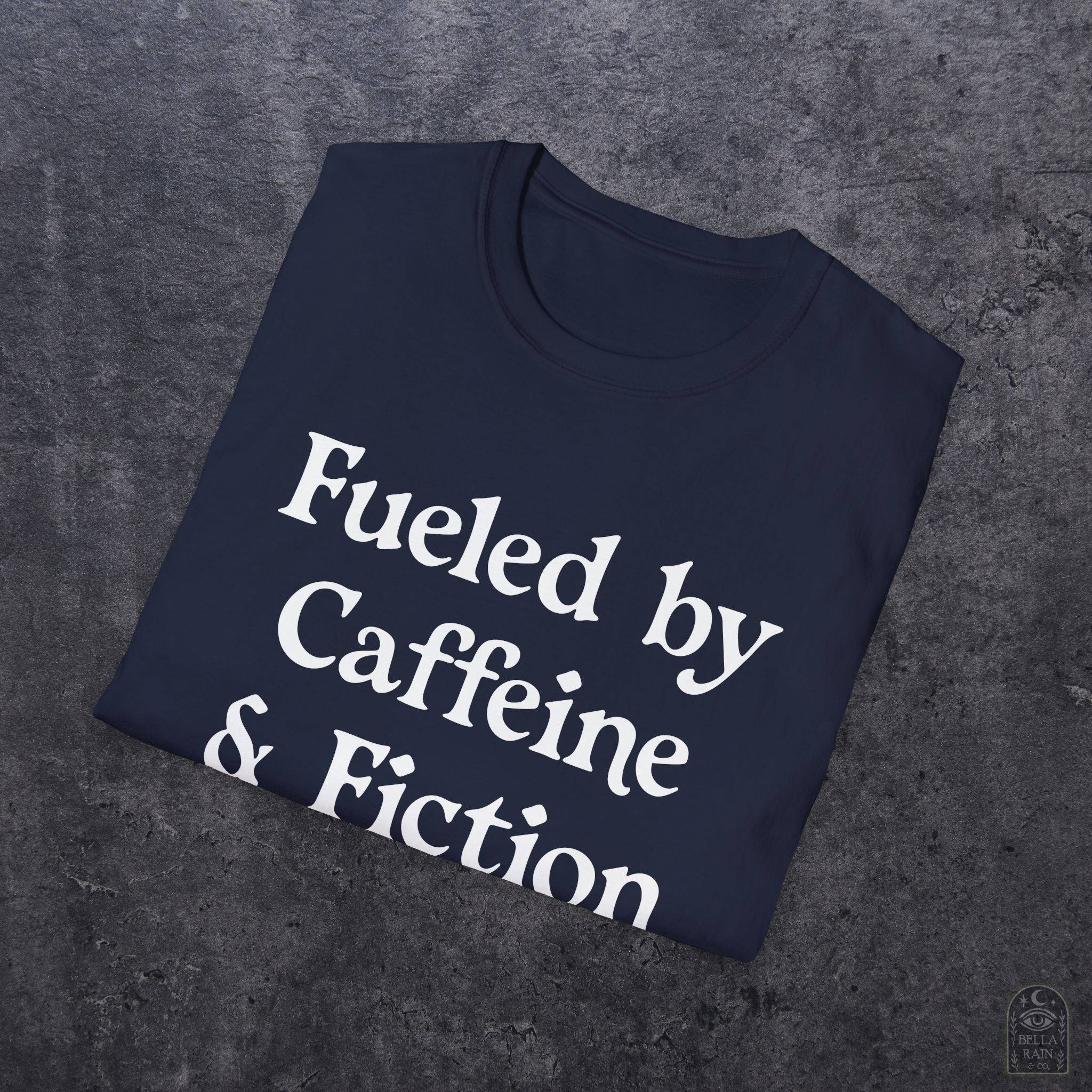 Fueled by Caffeine & Fiction Unisex Softstyle T-Shirt