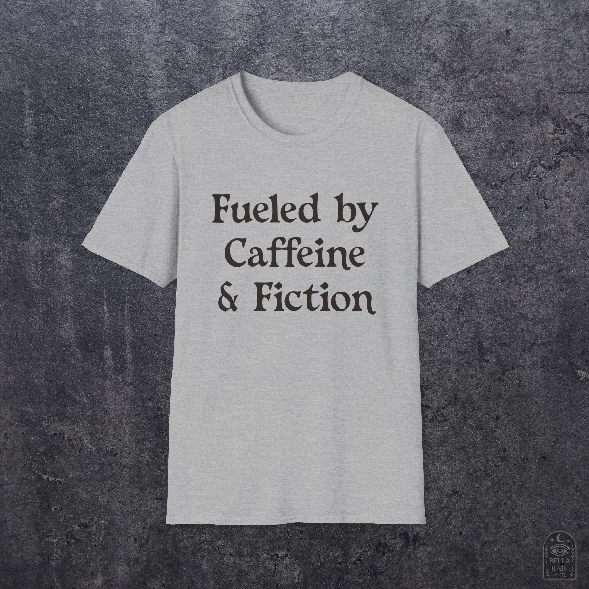 Fueled by Caffeine & Fiction Unisex Softstyle T-Shirt