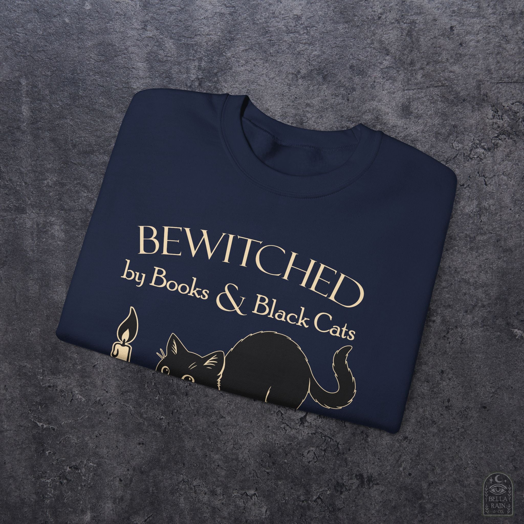 Bewitched by Books & Black Cats Crewneck Sweatshirt
