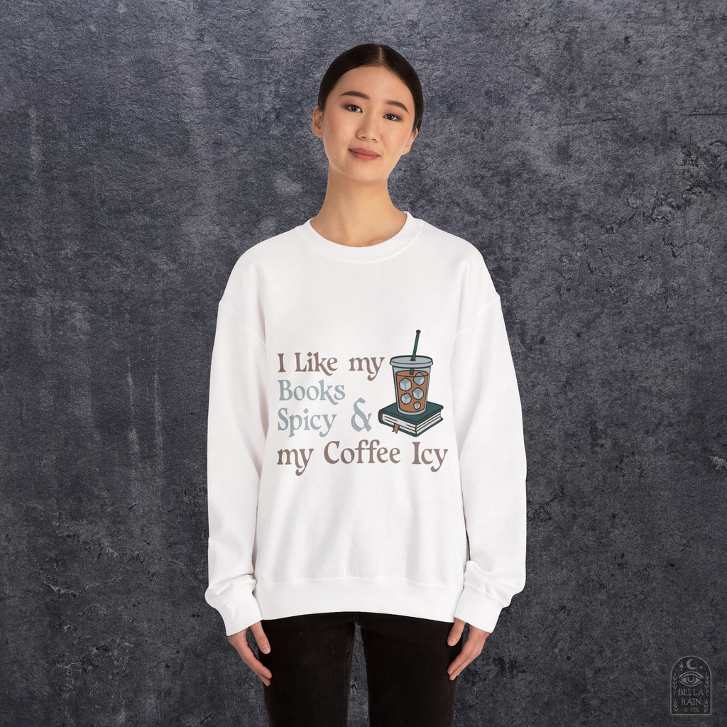 Spicy Books & Icy Coffee Crewneck Sweatshirt