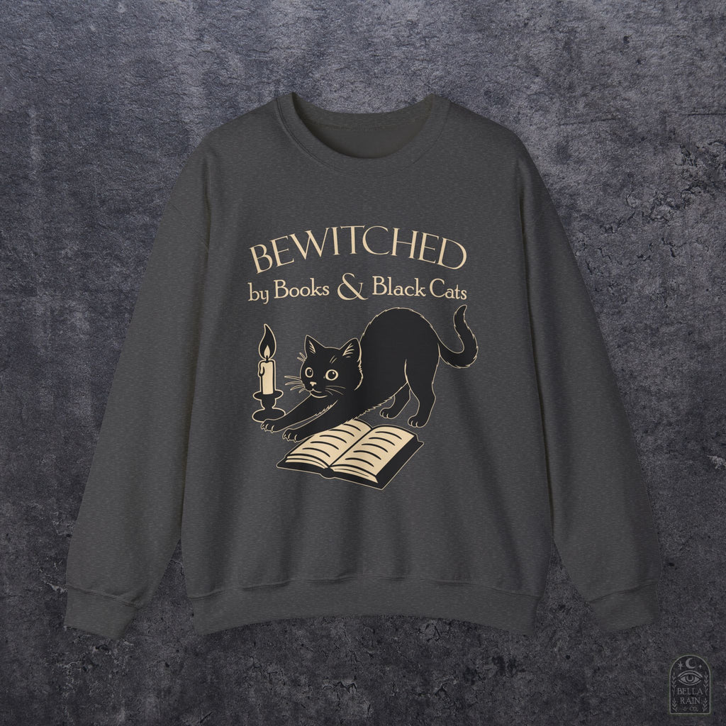 Bewitched by Books & Black Cats Crewneck Sweatshirt