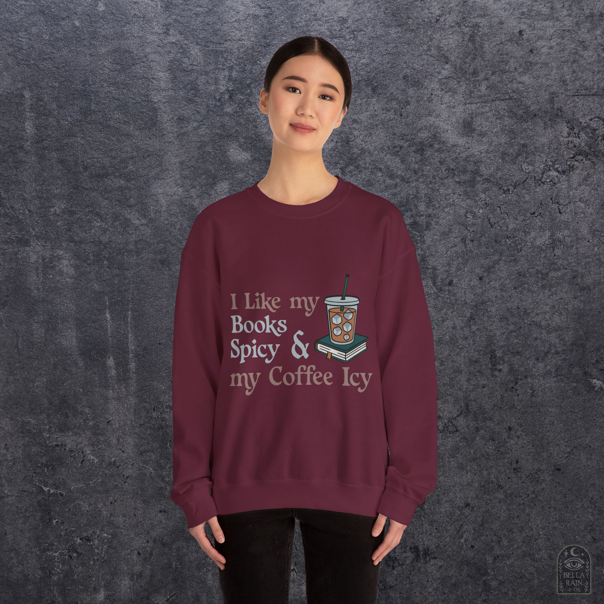 Spicy Books & Icy Coffee Crewneck Sweatshirt