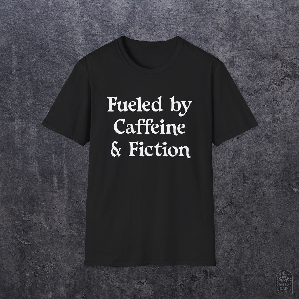 Fueled by Caffeine & Fiction Unisex Softstyle T-Shirt