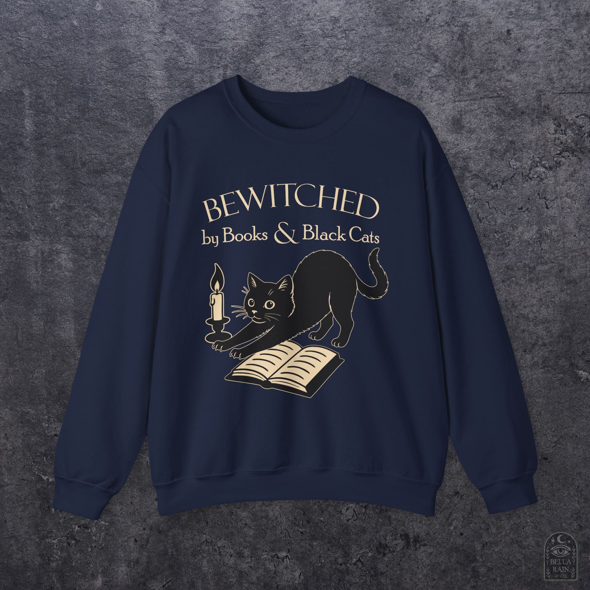Bewitched by Books & Black Cats Crewneck Sweatshirt
