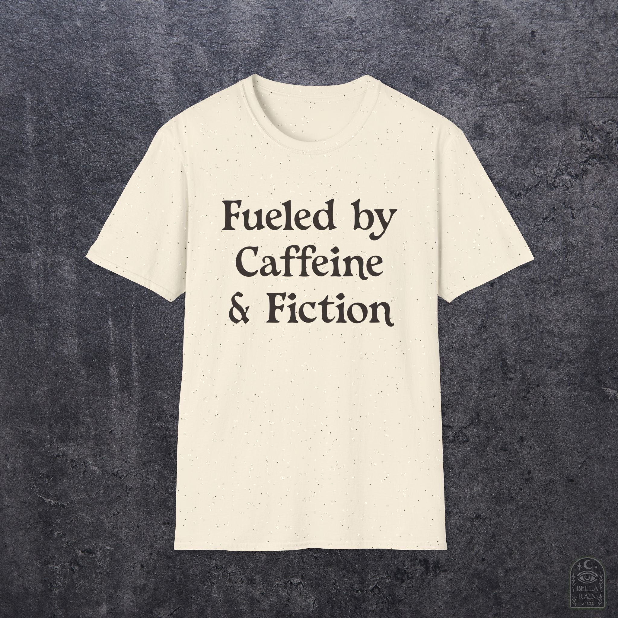Fueled by Caffeine & Fiction Unisex Softstyle T-Shirt