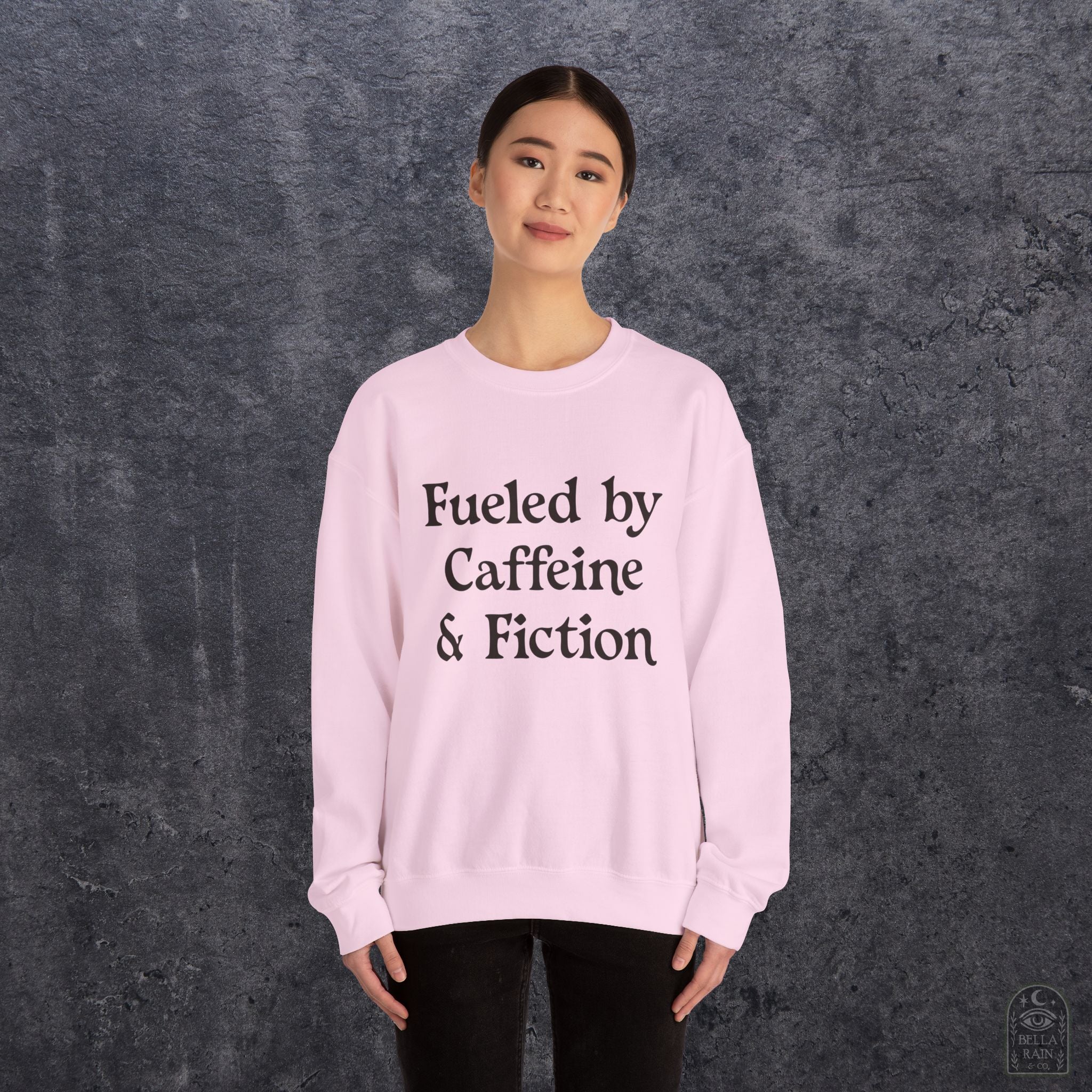 Fueled by Caffeine & Fiction  Crewneck Sweatshirt