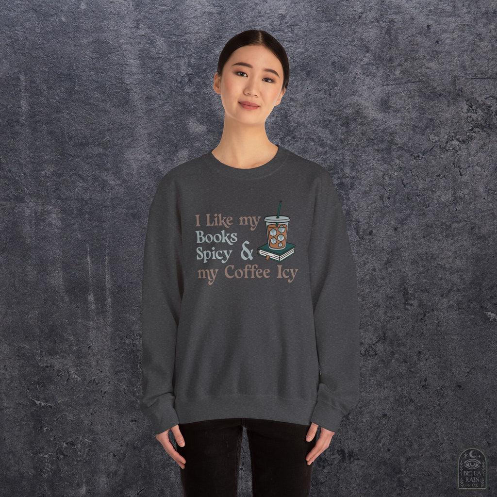 Spicy Books & Icy Coffee Crewneck Sweatshirt