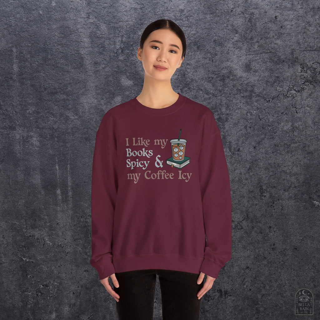 Spicy Books & Icy Coffee Crewneck Sweatshirt
