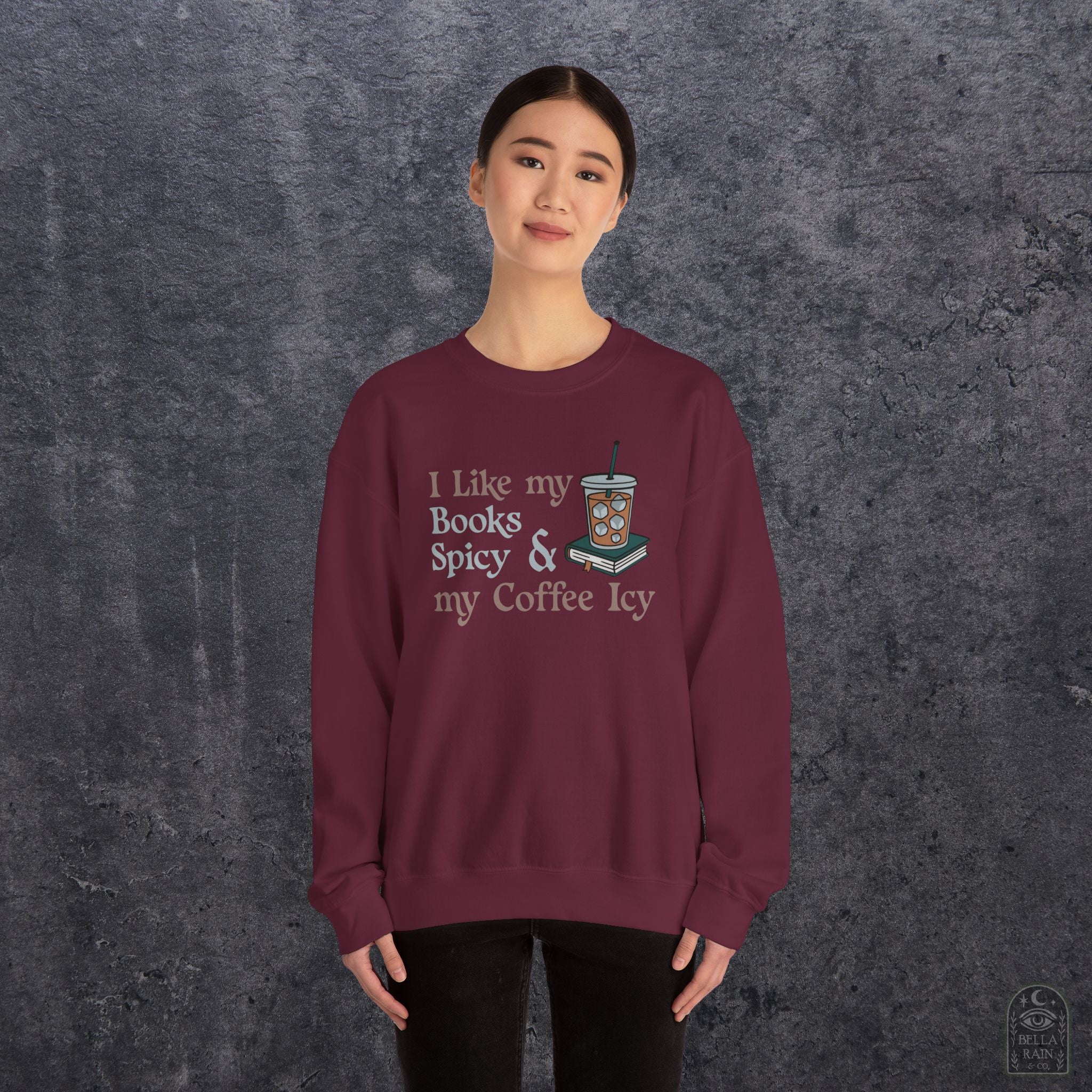Spicy Books & Icy Coffee Crewneck Sweatshirt