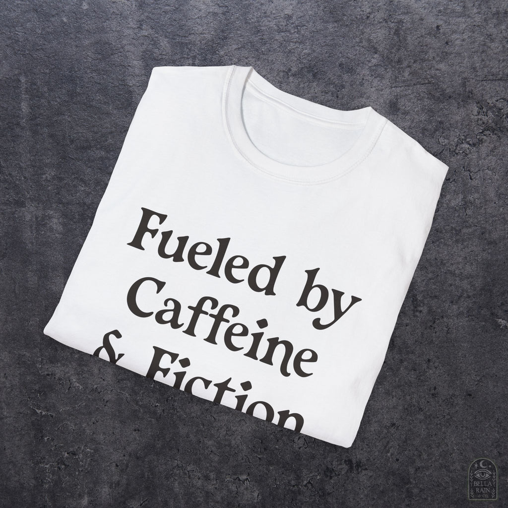 Fueled by Caffeine & Fiction Unisex Softstyle T-Shirt