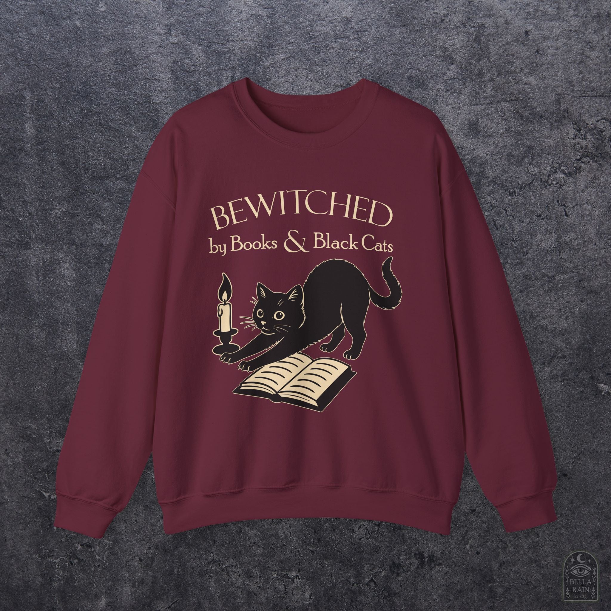Bewitched by Books & Black Cats Crewneck Sweatshirt