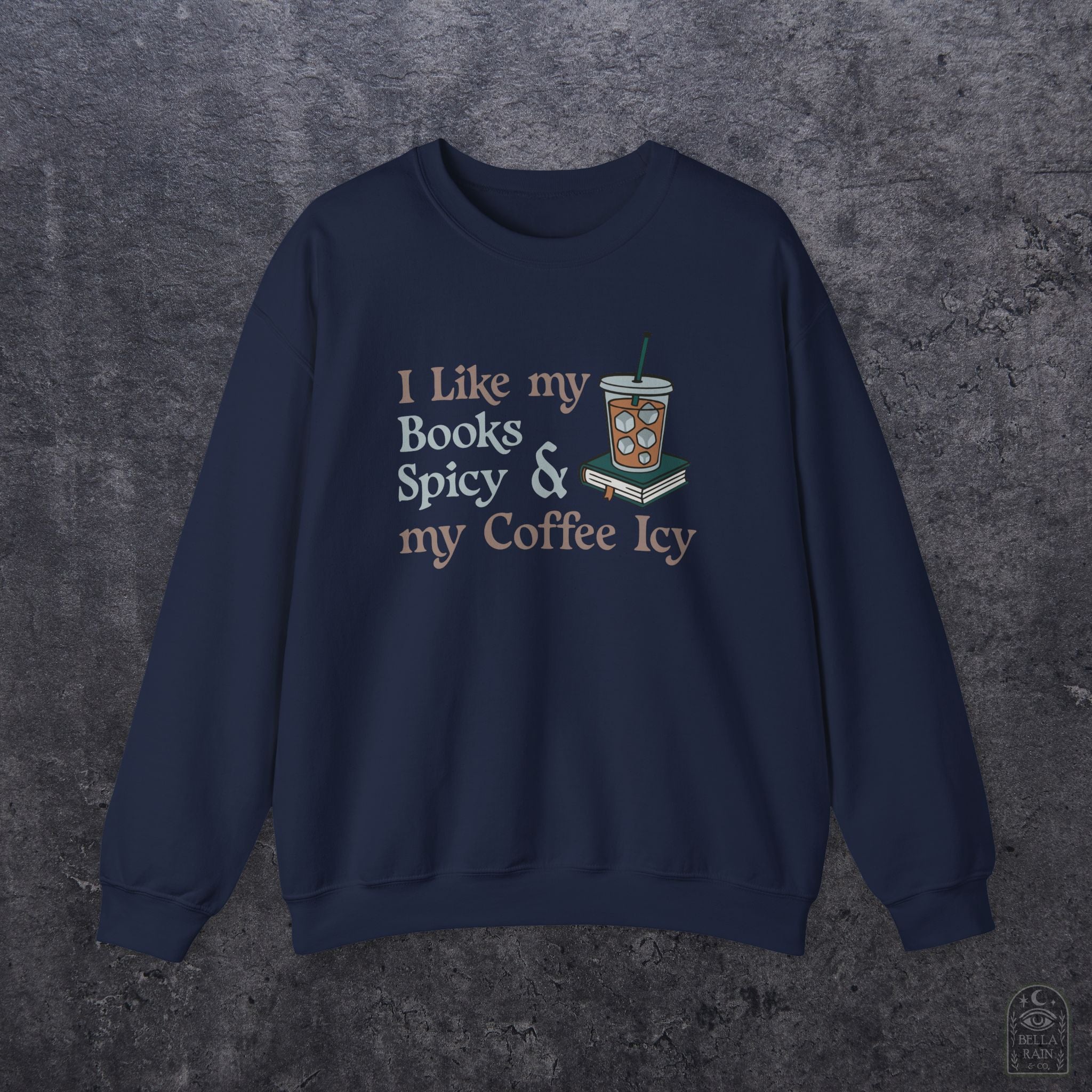Spicy Books & Icy Coffee Crewneck Sweatshirt