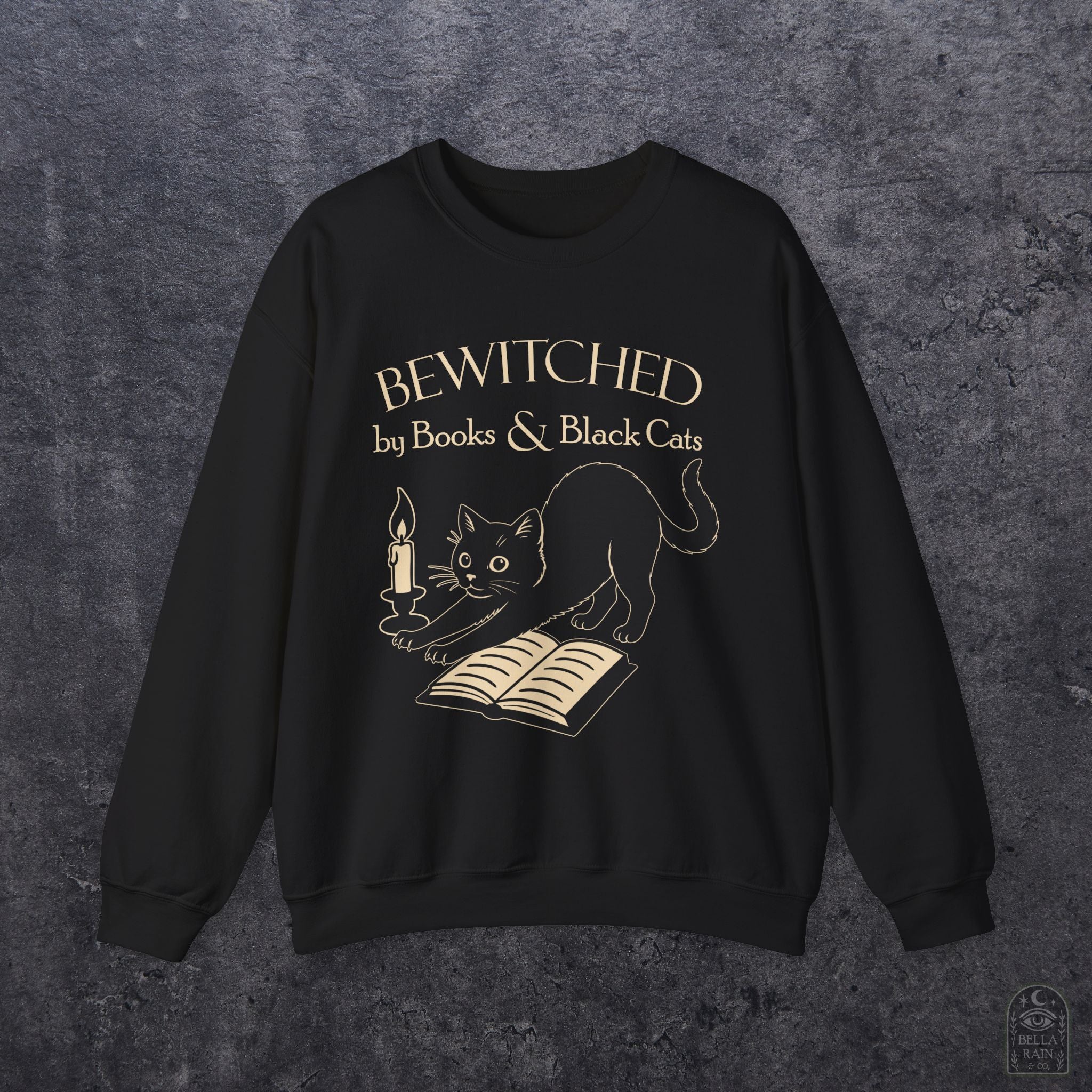 Bewitched by Books & Black Cats Crewneck Sweatshirt
